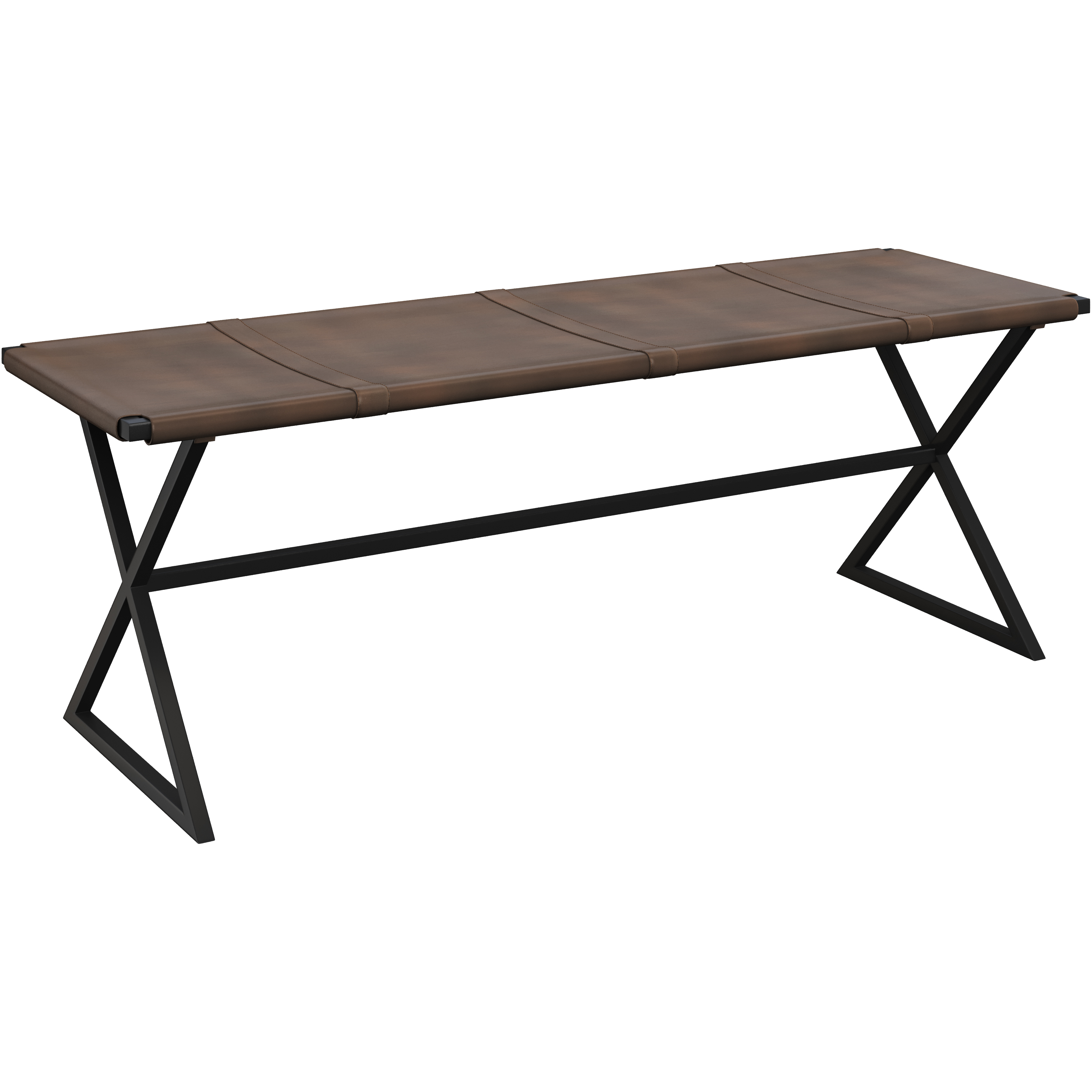 Elon Vintage Cognac Leather Bench