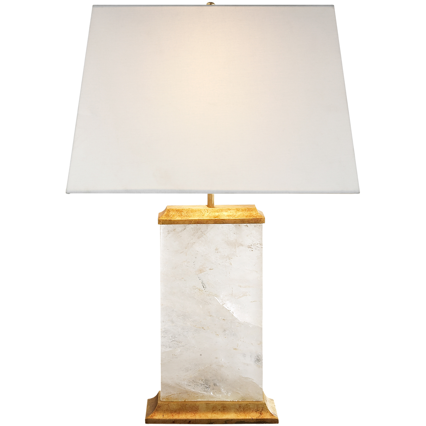 Michael S Smith Cresent 27 inch 60 watt Natural Quartz Stone Table Lamp Portable Light in Linen