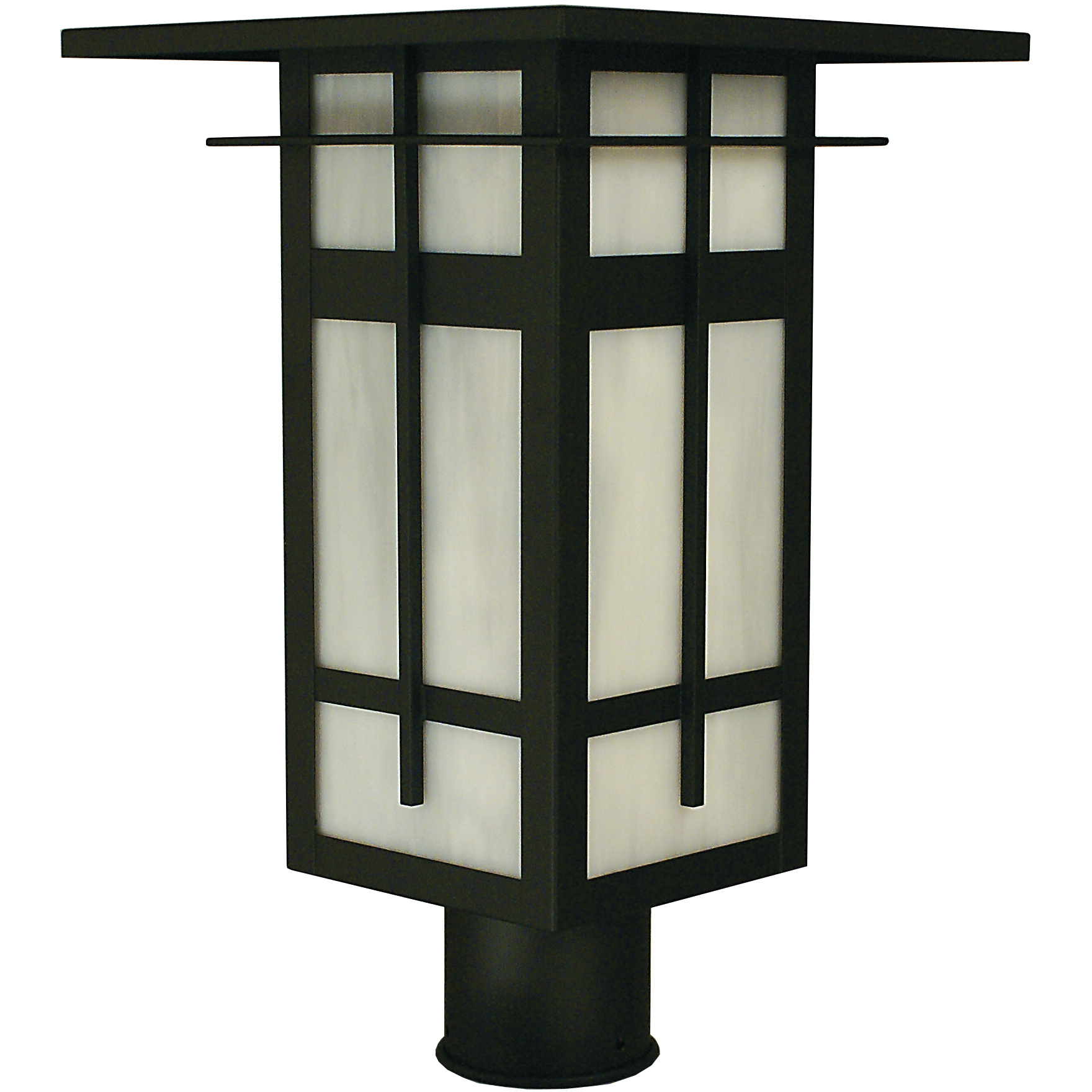 Finsbury 1 Light 12 inch Antique Brass Post Mount in Frosted