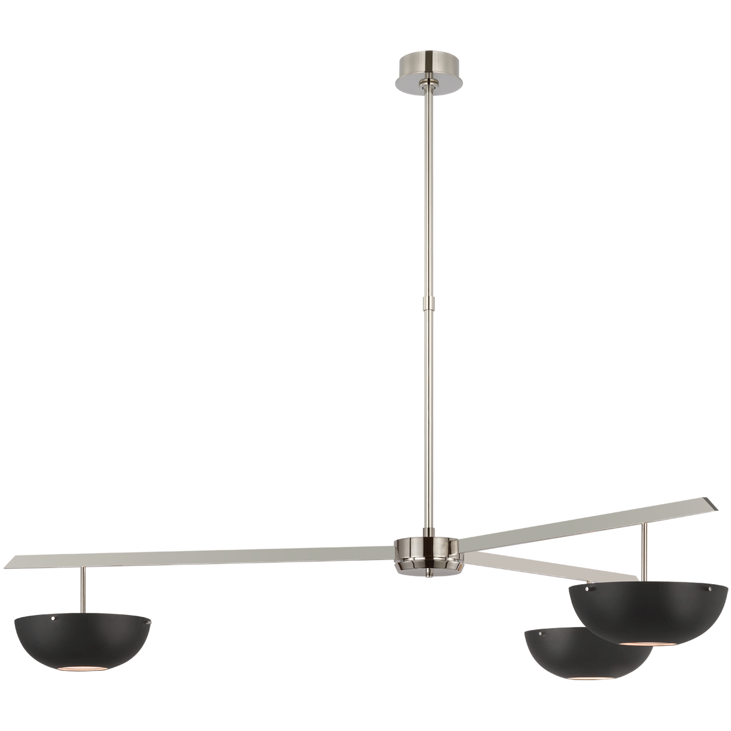 AERIN Valencia LED 54 inch Polished Nickel Chandelier Ceiling Light in Black, Extra Large