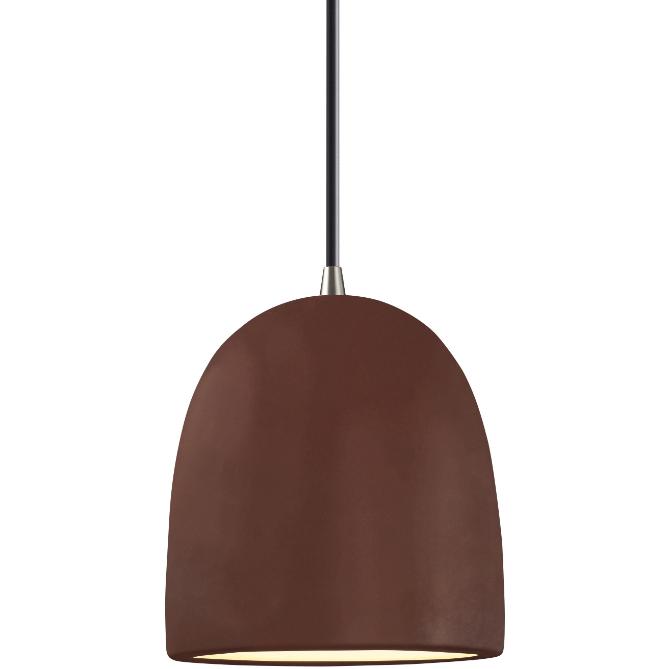 Radiance Collection LED 9 inch Brushed Nickel and Real Rust and Black Pendant Ceiling Light