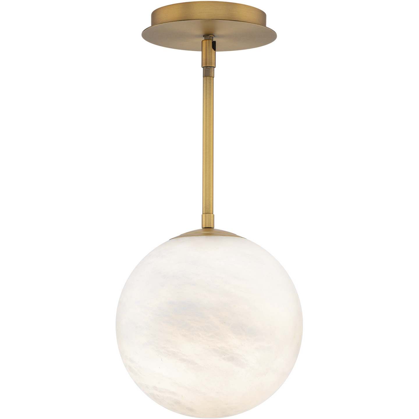 Pisces 1 Light 8 inch Aged Brass Mini Pendant Ceiling Light in 3500K