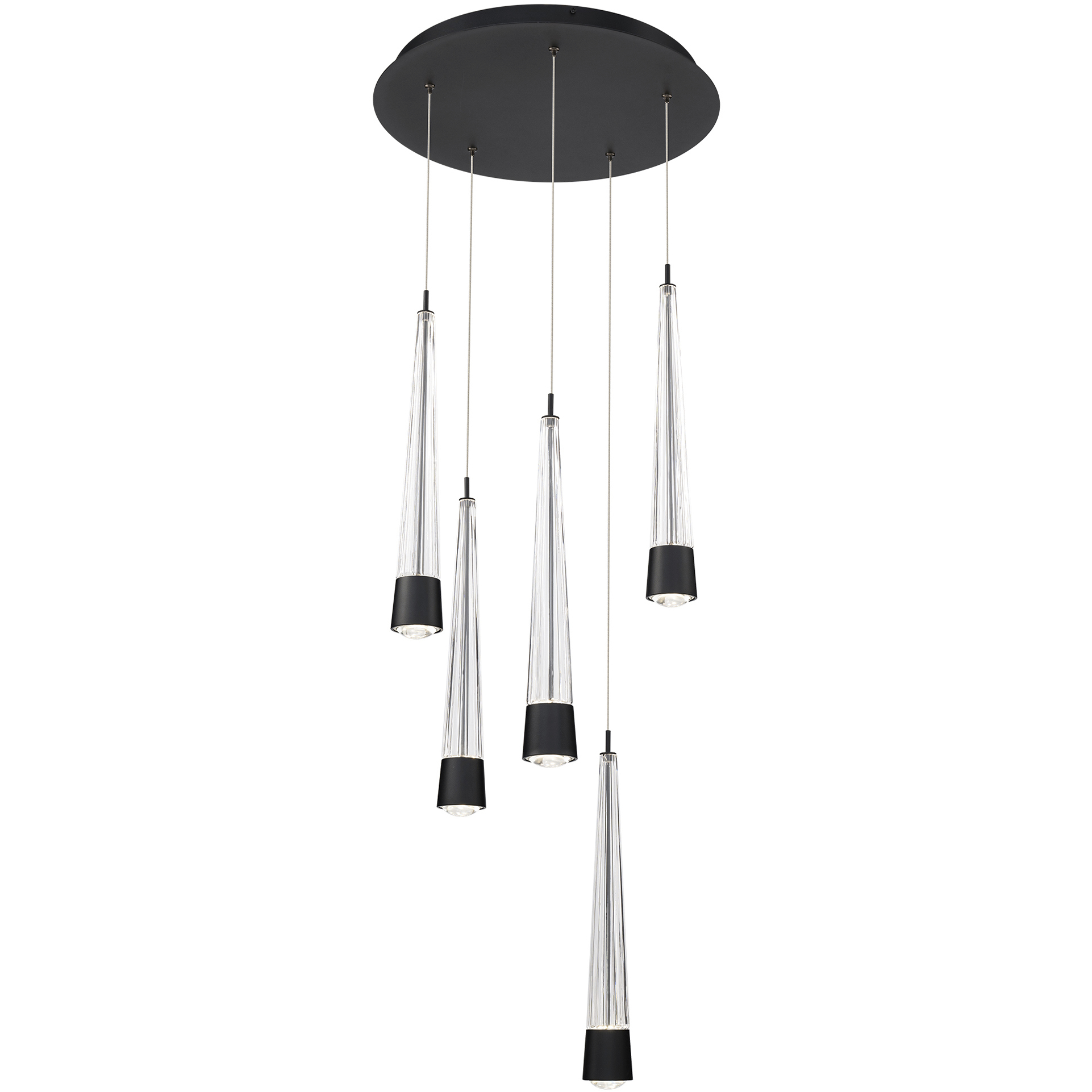 Quill LED 17 inch Black Multi-Light Pendant Ceiling Light, dweLED