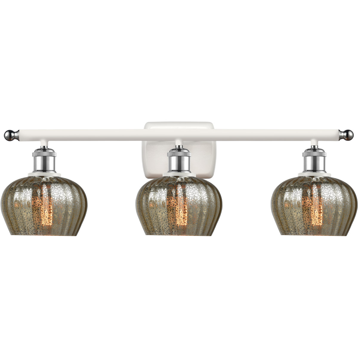 Ballston Fenton LED 26 inch White and Polished Chrome Bath Vanity Light Wall Light in Mercury Glass, Ballston