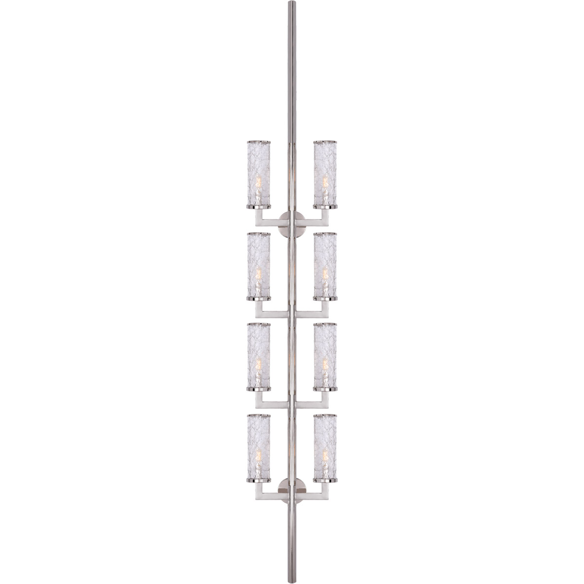 Kelly Wearstler Liaison 8 Light 12.75 inch Polished Nickel Sconce Wall Light in Crackle Glass