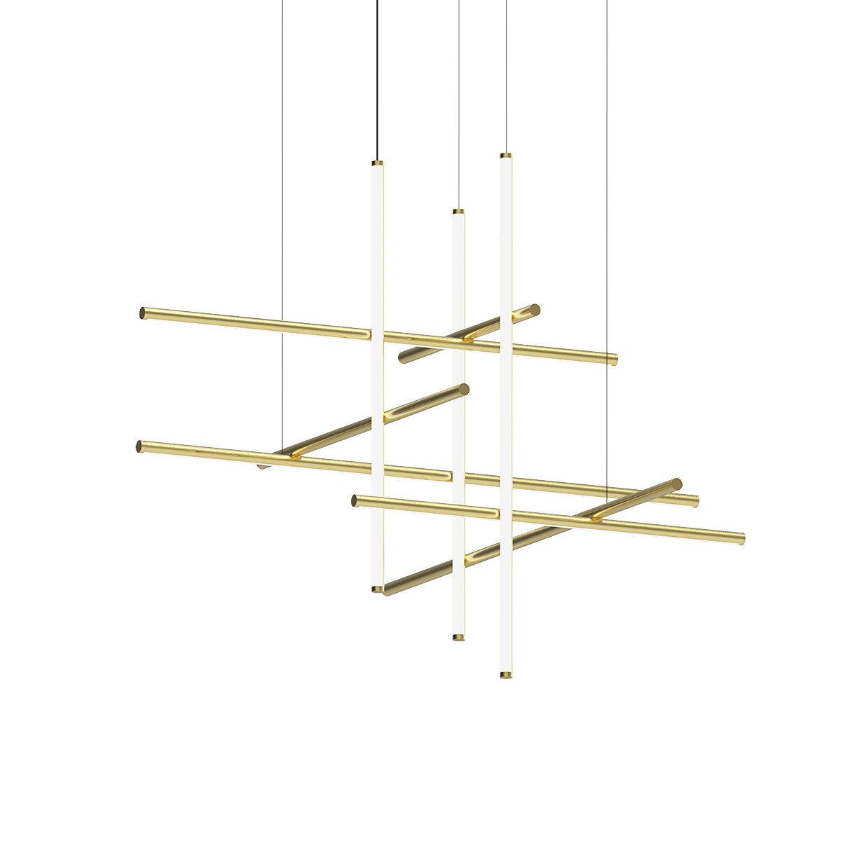 Labyrinth LED 61 inch Brass Chandelier Ceiling Light