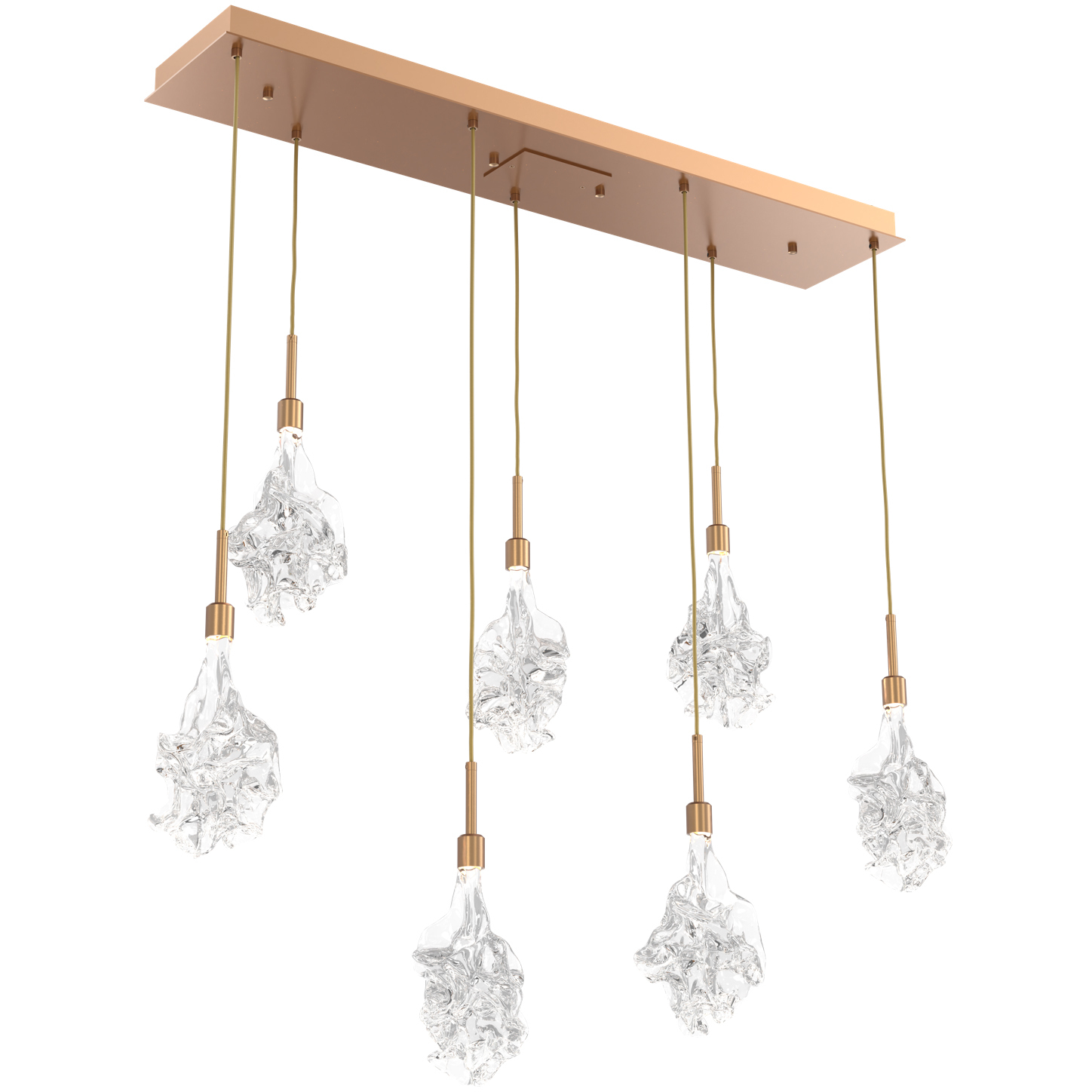 Blossom LED 45.6 inch Novel Brass Linear Pendant Ceiling Light in 2700K LED, Multi-Port