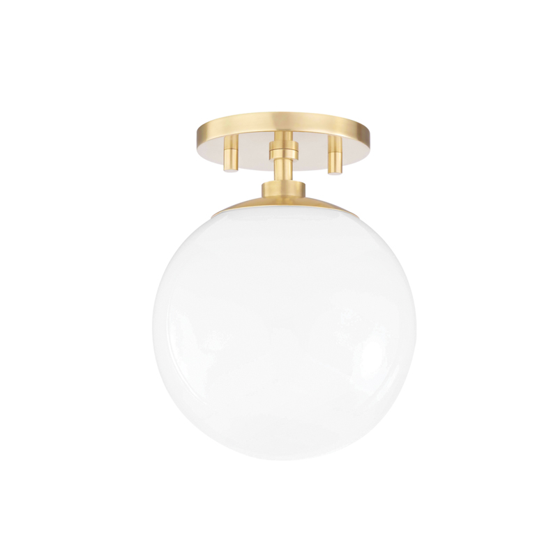 Stella 1 Light 7 inch Aged Brass Semi Flush Ceiling Light