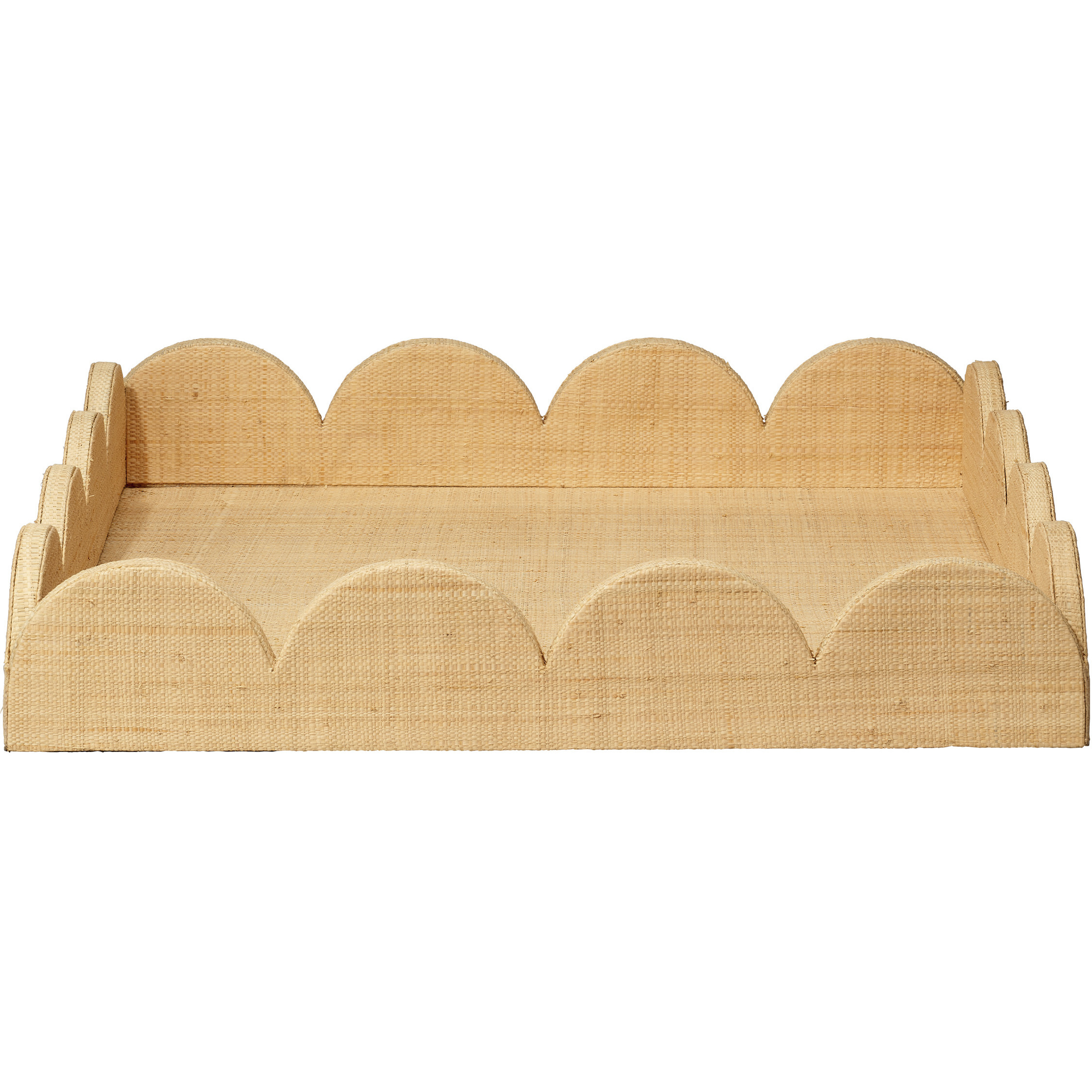 Wonderland Natural Raffia Scalloped Tray