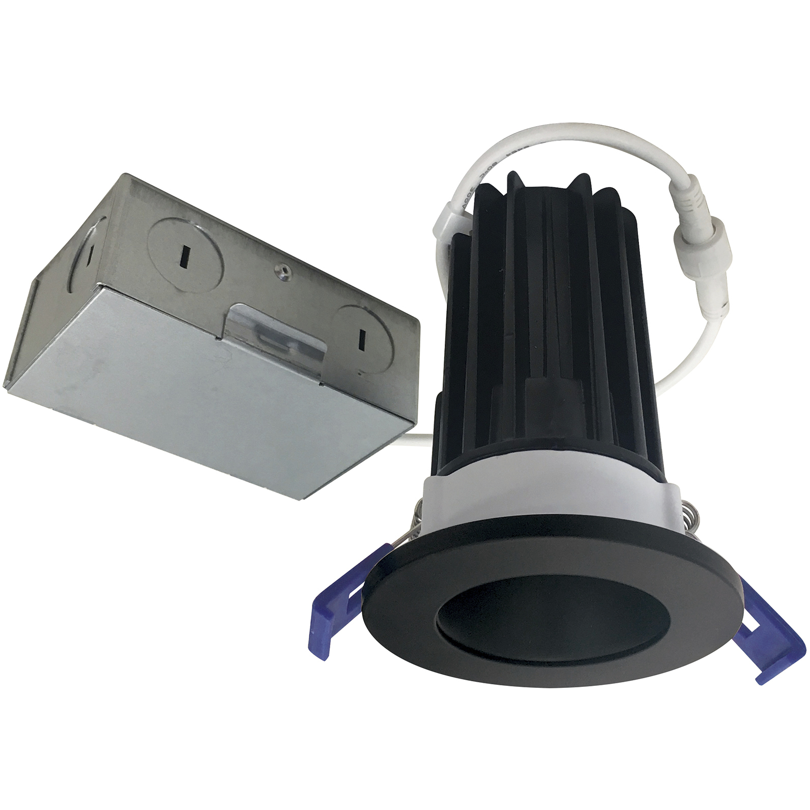 M2 Matte Black Mini Recessed Downlight, Round Reflector