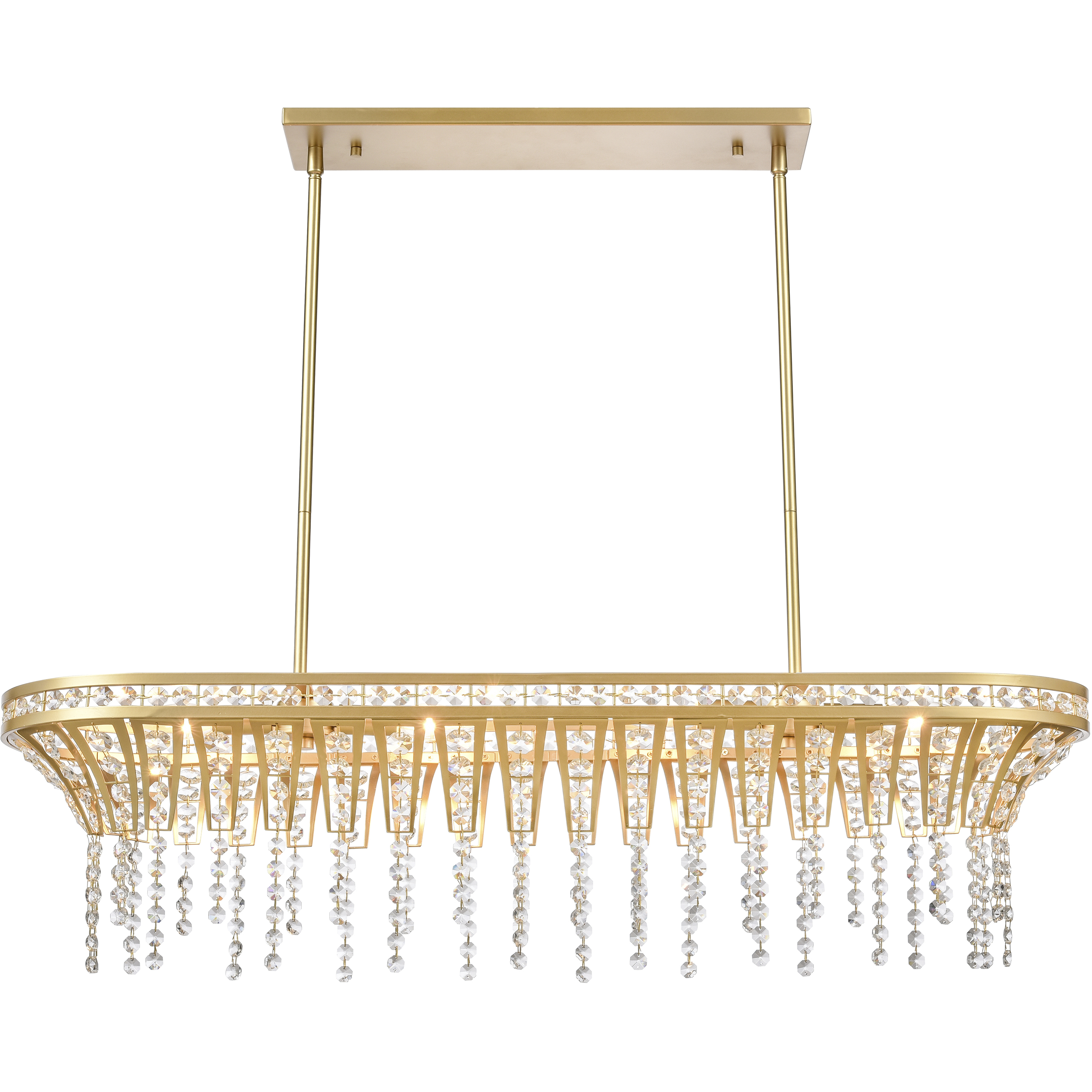 Fantania 4 Light 36 inch Champagne Gold Linear Chandelier Ceiling Light