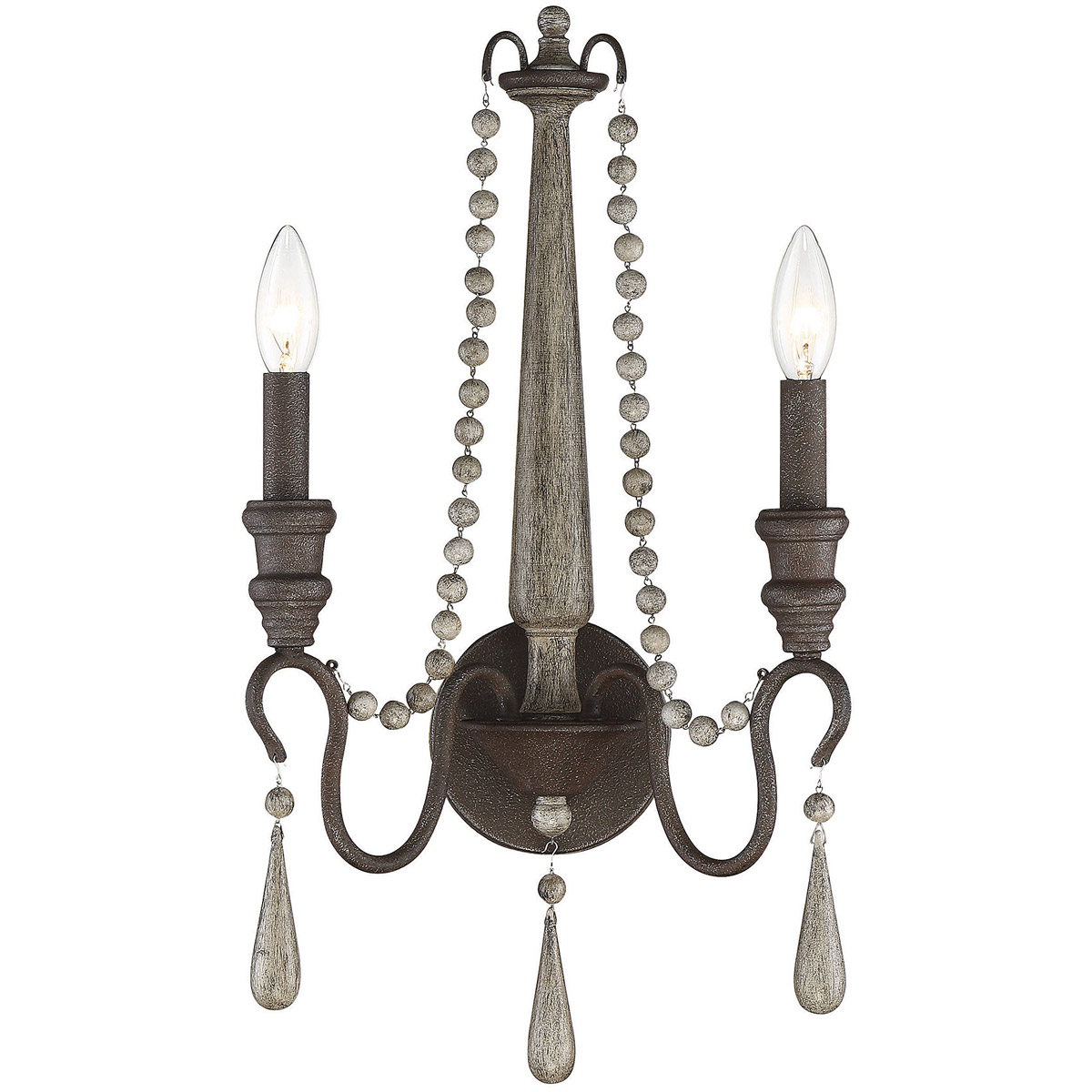 Kenwood 2 Light 10 inch Weathered Ash Sconce Wall Light
