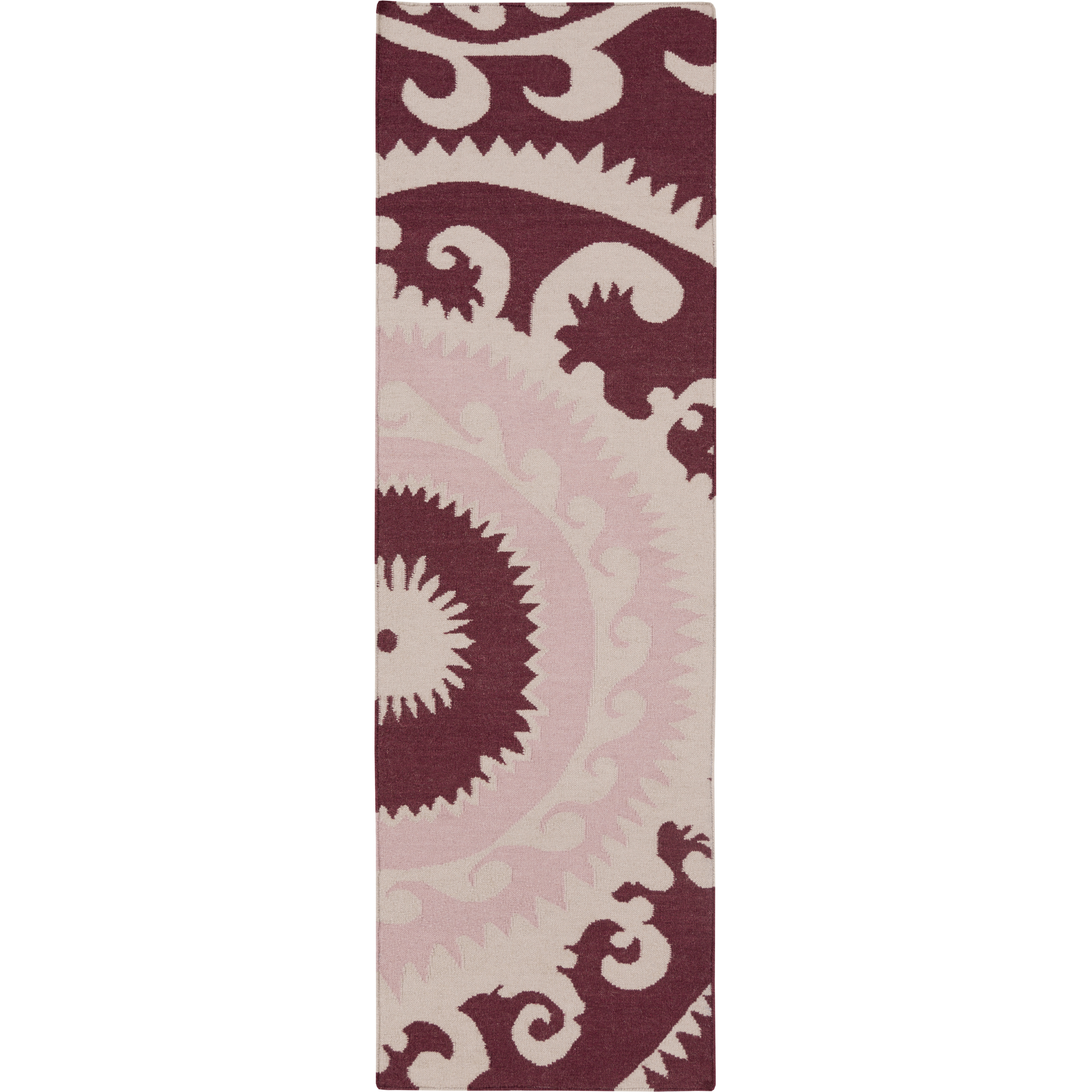 Fallon 96 X 30 inch Blush, Burgundy, Ivory Rug