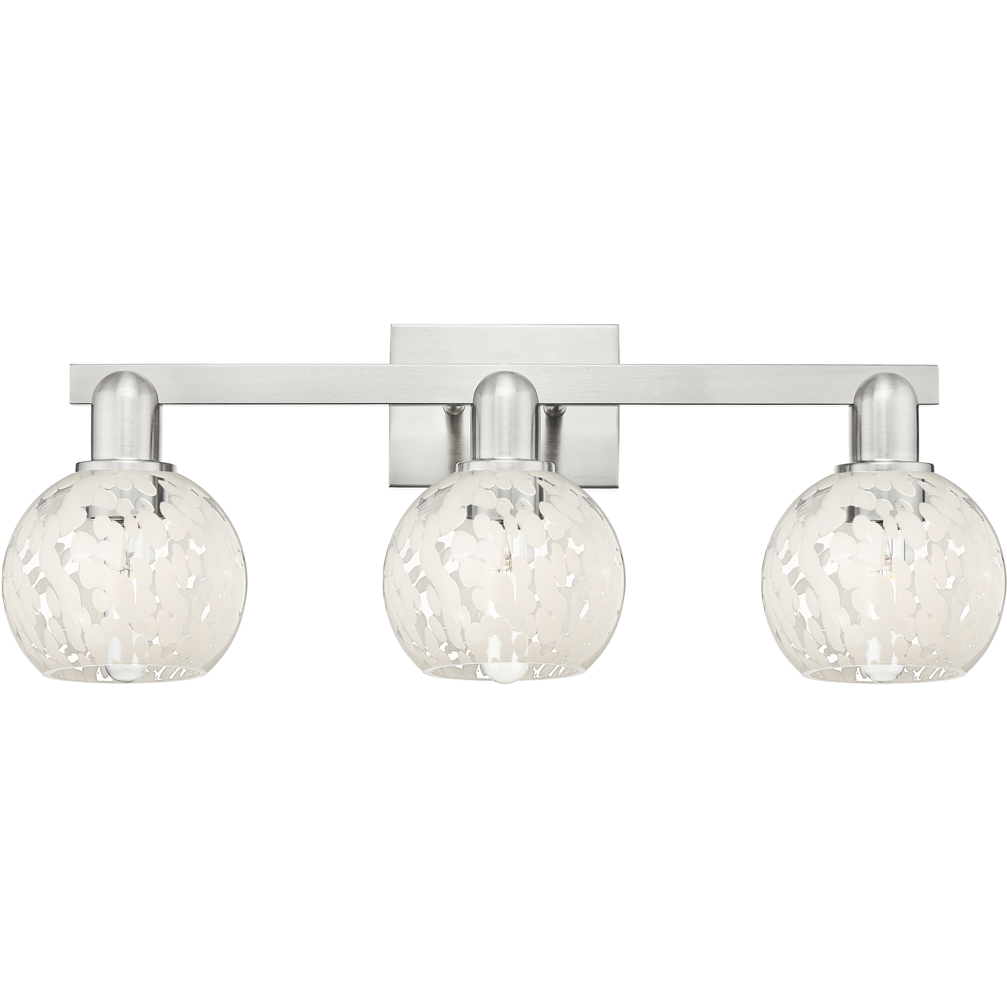 Arcadia White Mouchette 3 Light 25 inch Brushed Satin Nickel Bath Vanity Light Wall Light