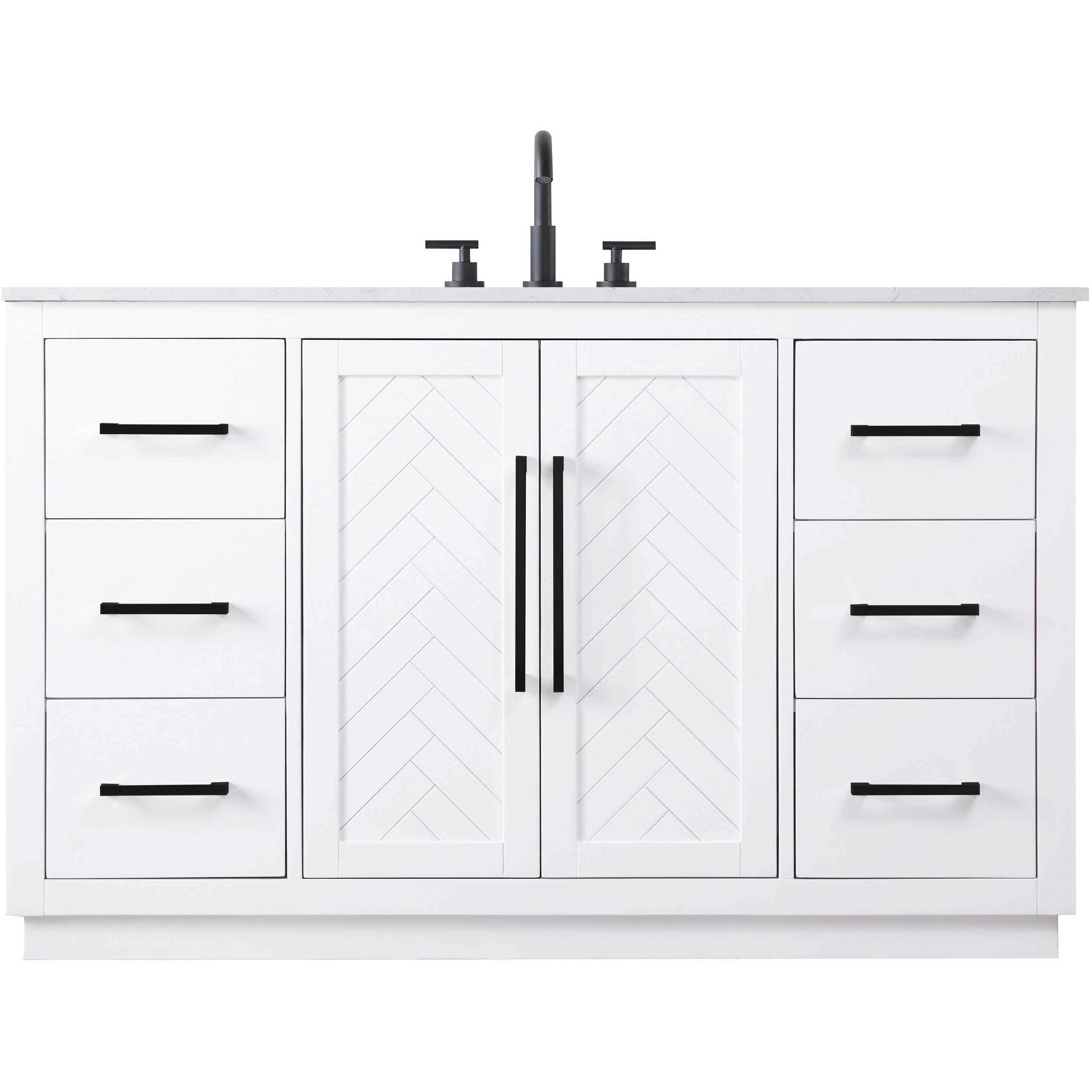Chase 54 X 34 inch White Bathroom Vanity Cabinet