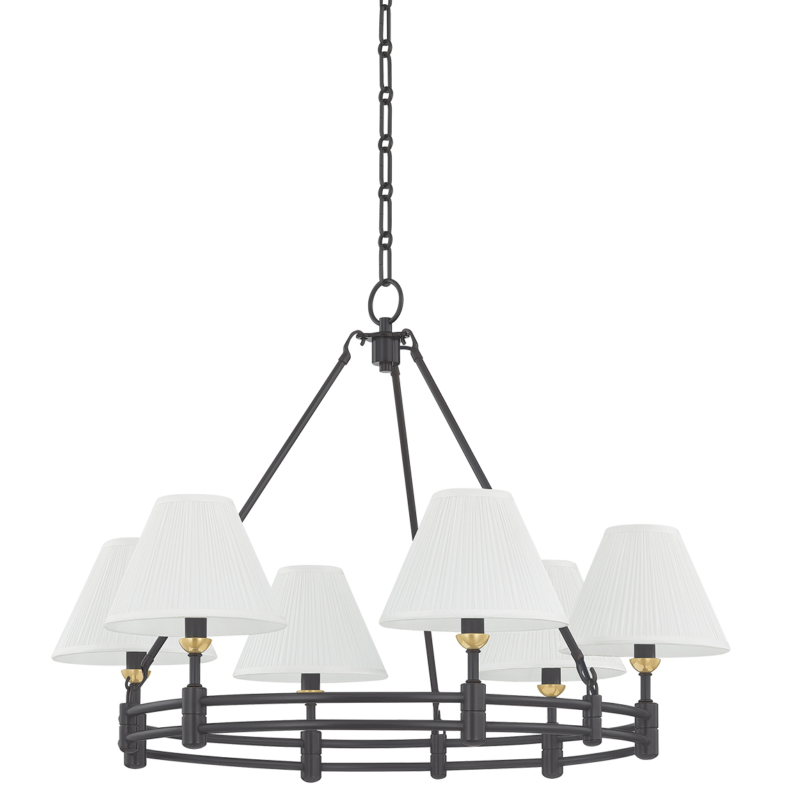 Howard 6 Light 32.75 inch Aged Brass and Distressed Bronze Chandelier Ceiling Light