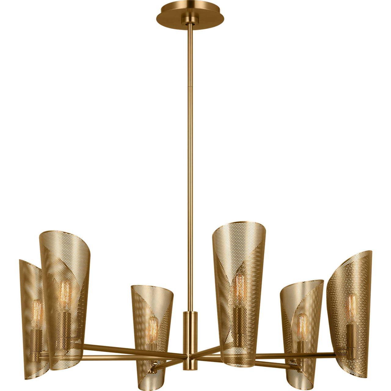 Christiane Lemieux Plivot 6 Light 32 inch Burnished Brass Chandelier Ceiling Light