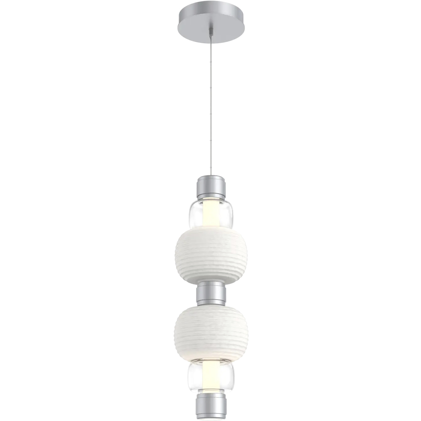Torno Mandrel LED Classic Silver with Chalk Double Pendant Ceiling Light