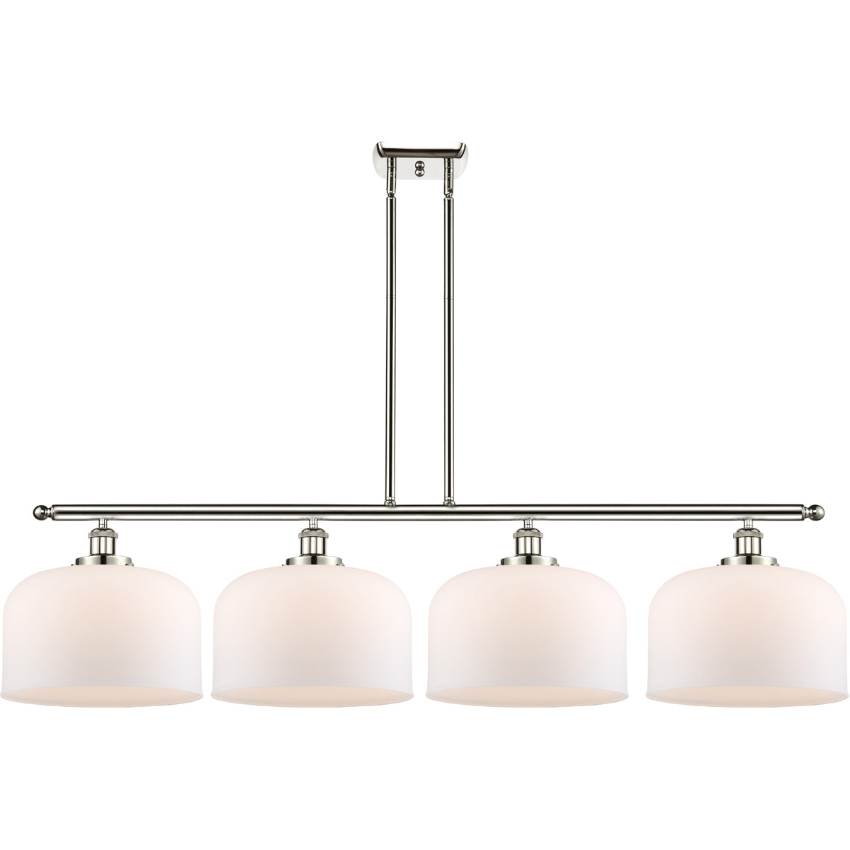 Ballston X-Large Bell 4 Light 48 inch Polished Nickel Island Light Ceiling Light in Matte White Glass