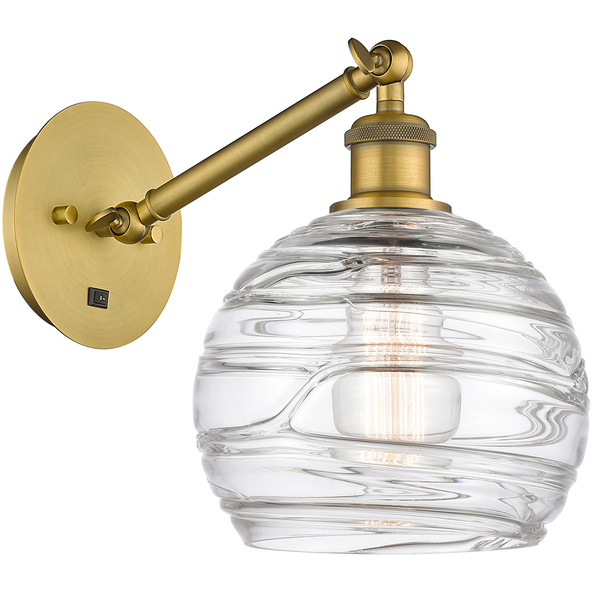 Ballston Athens Deco Swirl LED 8 inch Brushed Brass Sconce Wall Light