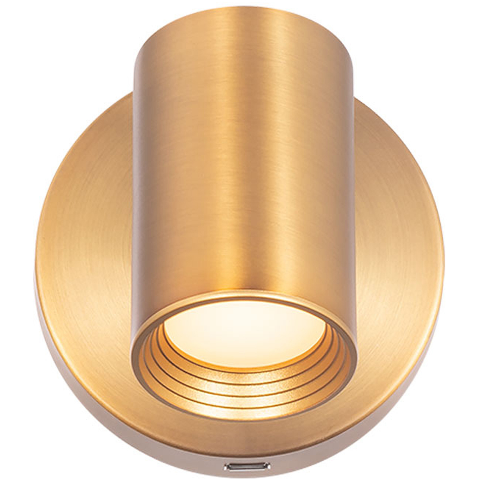 Kepler Reading Light Wall Light in Aged Brass, dweLED