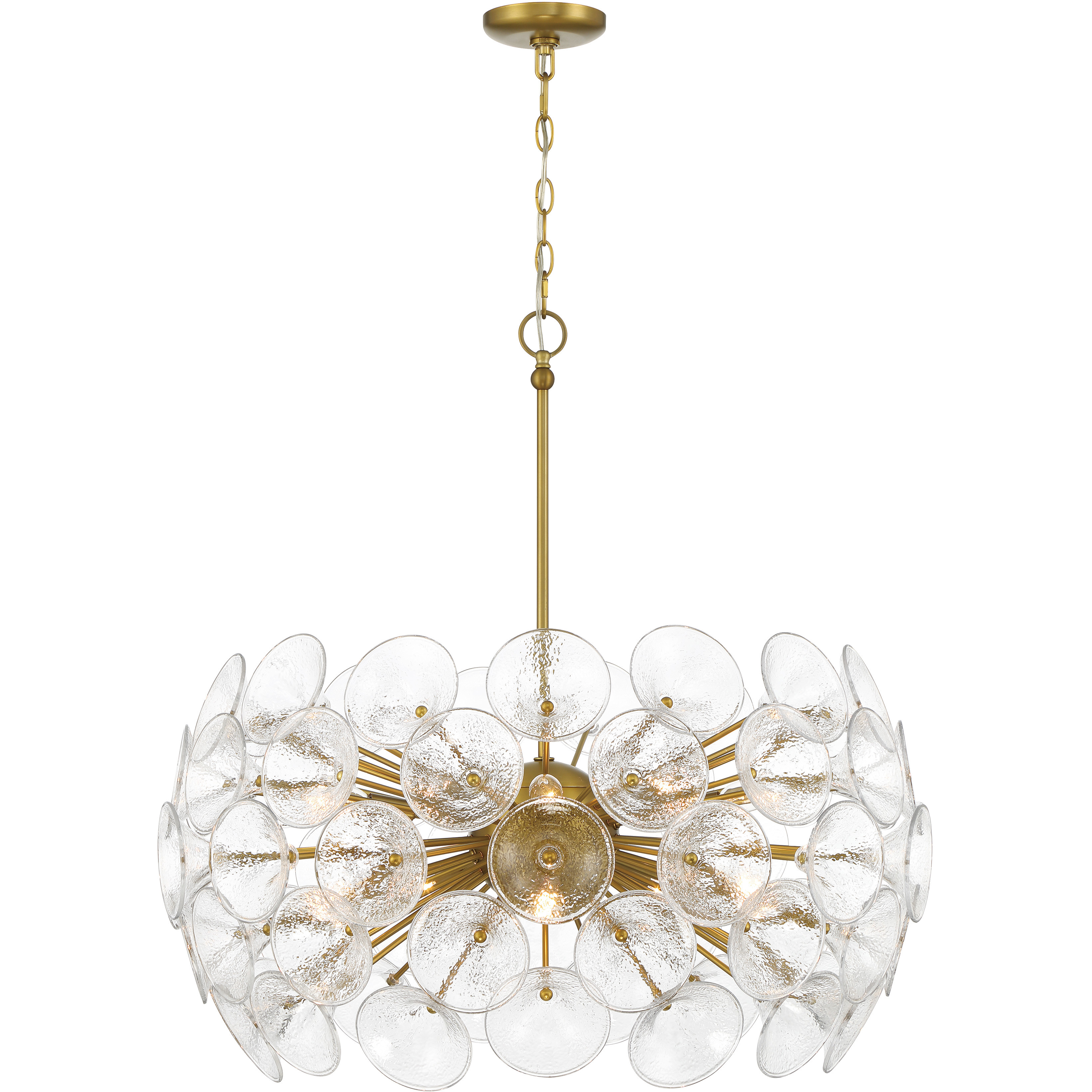 Winter 10 Light 30 inch Soft Brass Pendant Ceiling Light