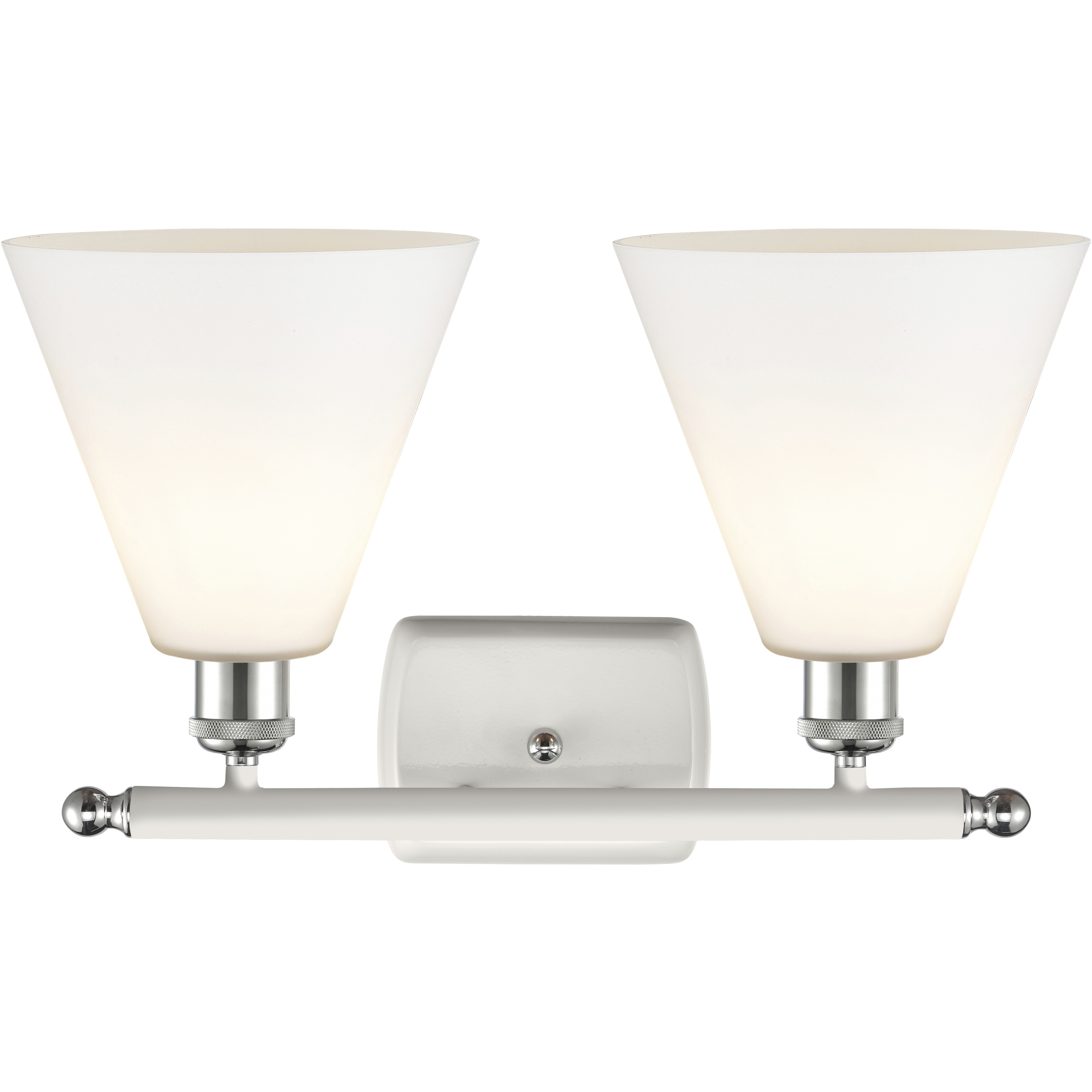 Ballston Ballston Cone LED 18 inch White and Polished Chrome Bath Vanity Light Wall Light in Matte White Glass
