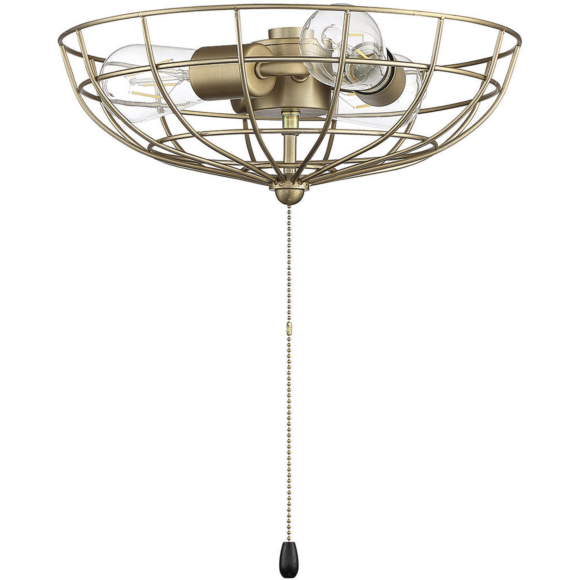 Bowl LED Brushed Polished Nickel Fan Light Kit, Universal