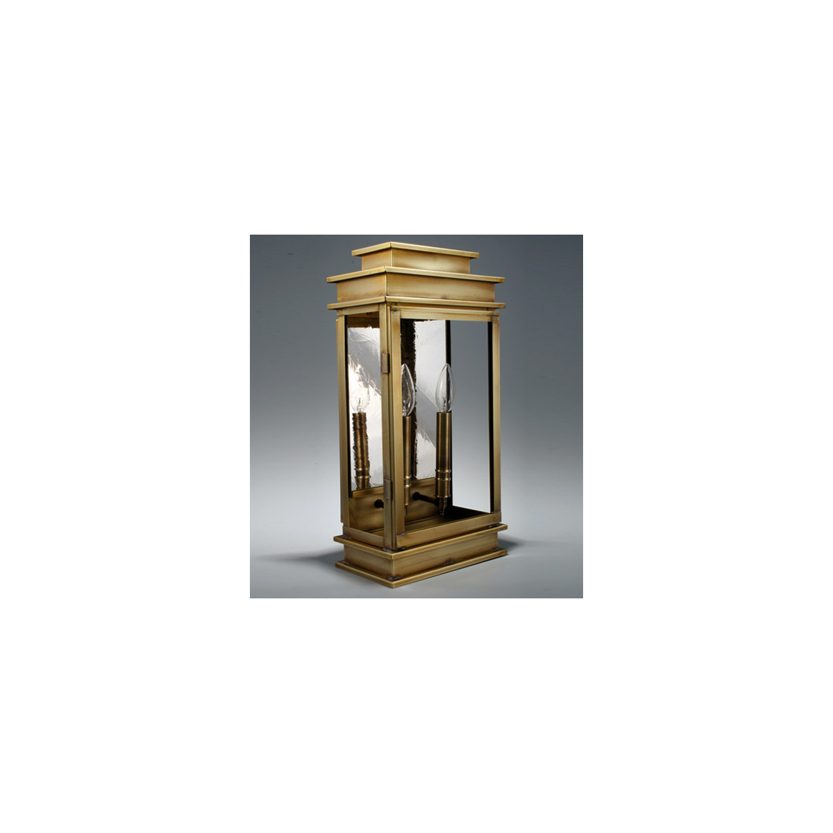 Empire 2 Light 18.5 inch Dark Brass Outdoor Wall Light in Plain Mirror, Seedy Marine Glass