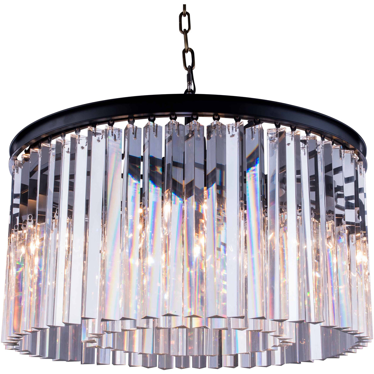 Sydney 8 Light 26 inch Matte Black Pendant Ceiling Light in Clear, Urban Classic