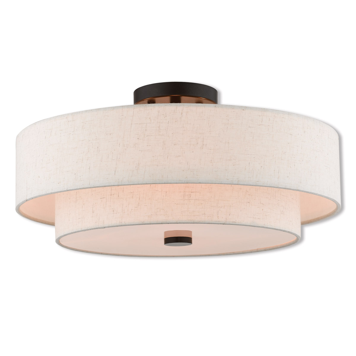 Monroe 4 Light 18 inch English Bronze Semi-Flush Ceiling Light
