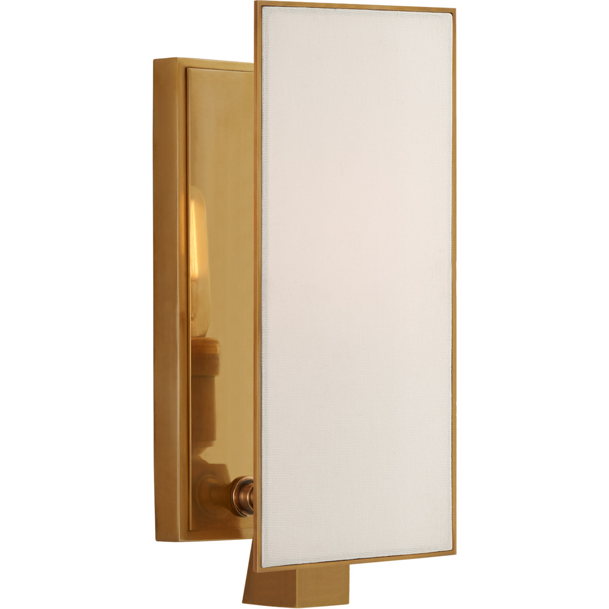 Thomas O'Brien Albertine 1 Light 3.5 inch Hand-Rubbed Antique Brass Sconce Wall Light in Linen, Petite