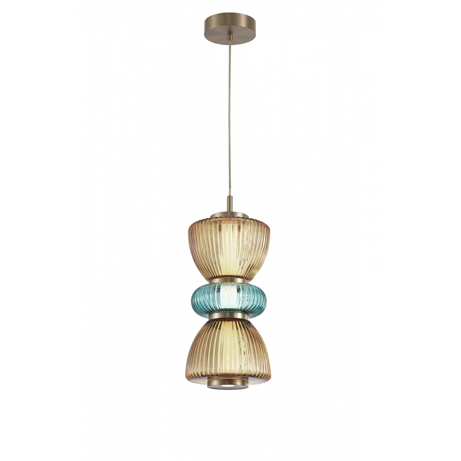 Rosewood 2 Light 9 inch Aged Brass Pendant Ceiling Light in Yellow with Green Glass