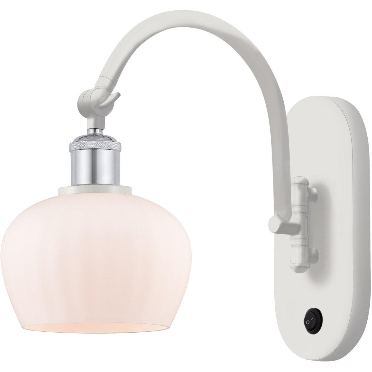 Ballston Fenton 1 Light 7 inch White and Polished Chrome Sconce Wall Light