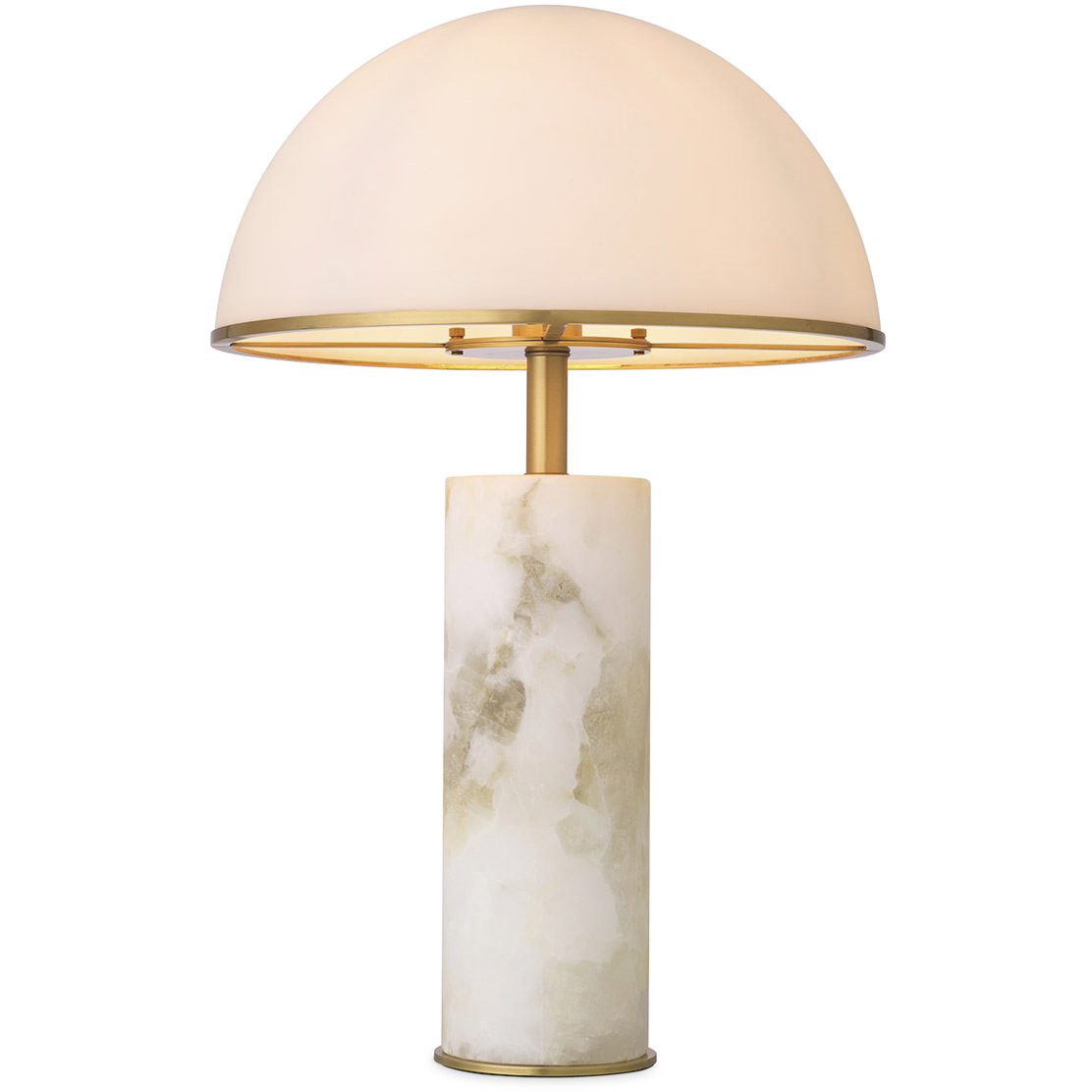 Vaneta 25.59 inch 40 watt Antique Brass and Alabaster Table Lamp Portable Light