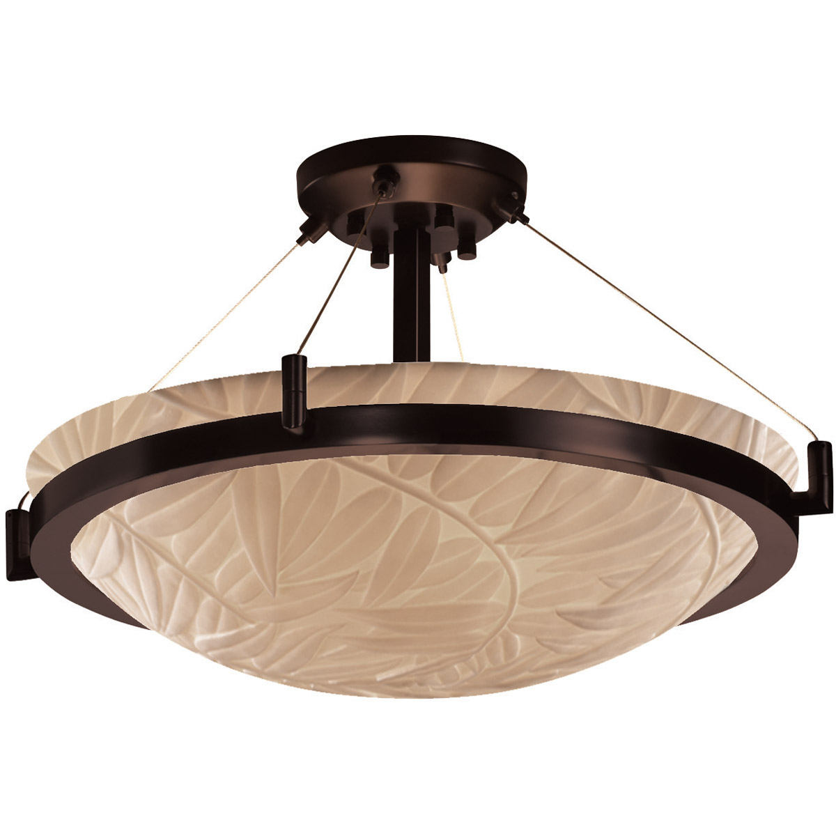 Porcelina LED 39 inch Dark Bronze Semi-Flush Ceiling Light