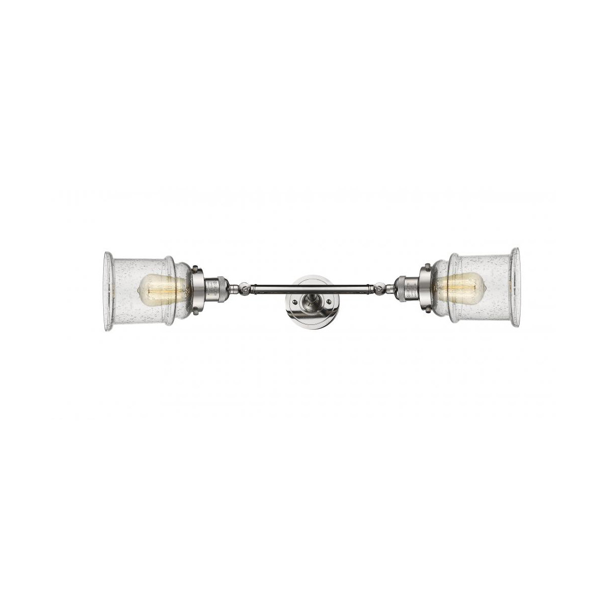 Franklin Restoration Canton 2 Light 6 inch Polished Nickel Bath Vanity Light Wall Light in Seedy Glass, Franklin Restoration