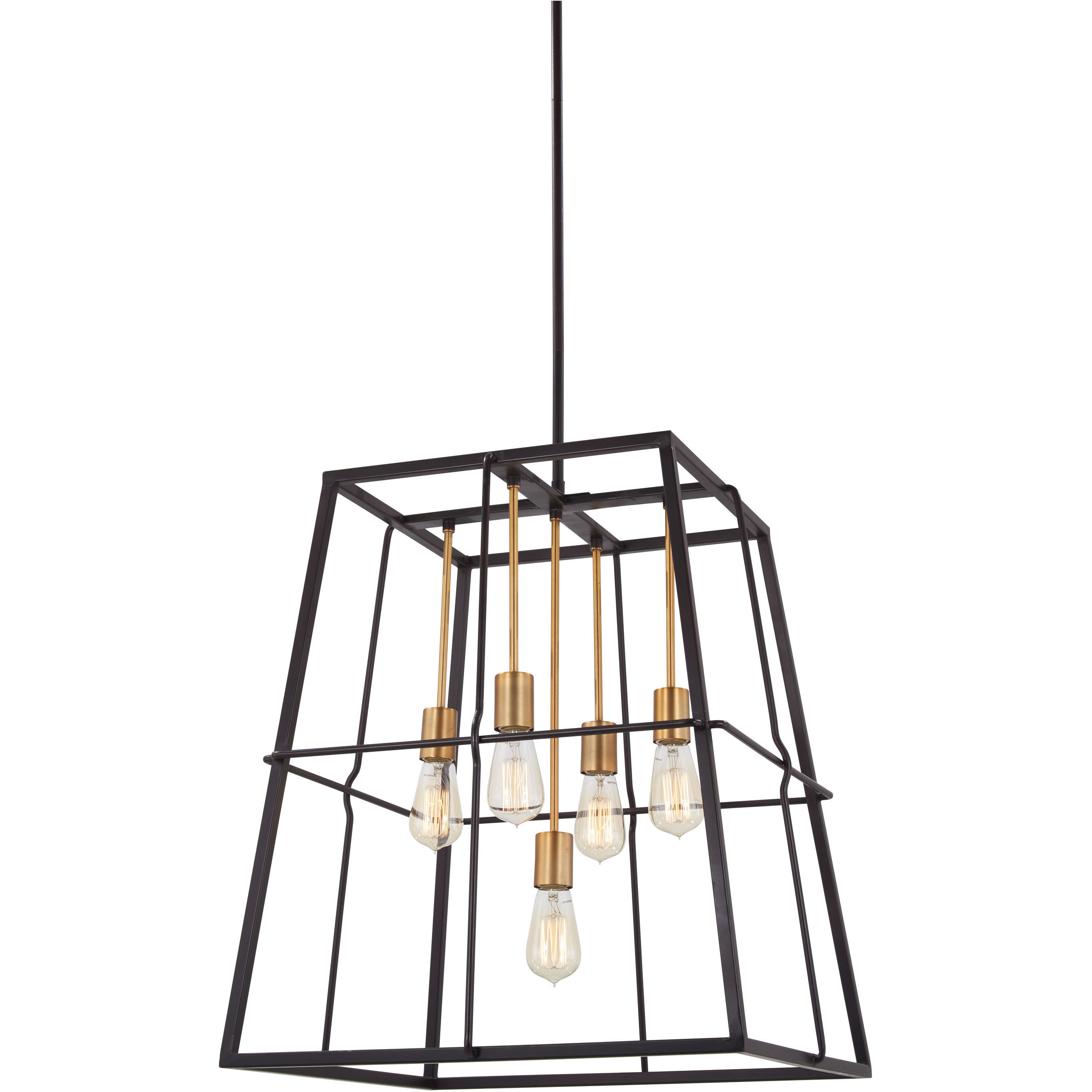 Keeley Calle 5 Light 22 inch Painted Bronze/Natural Brush Pendant Ceiling Light
