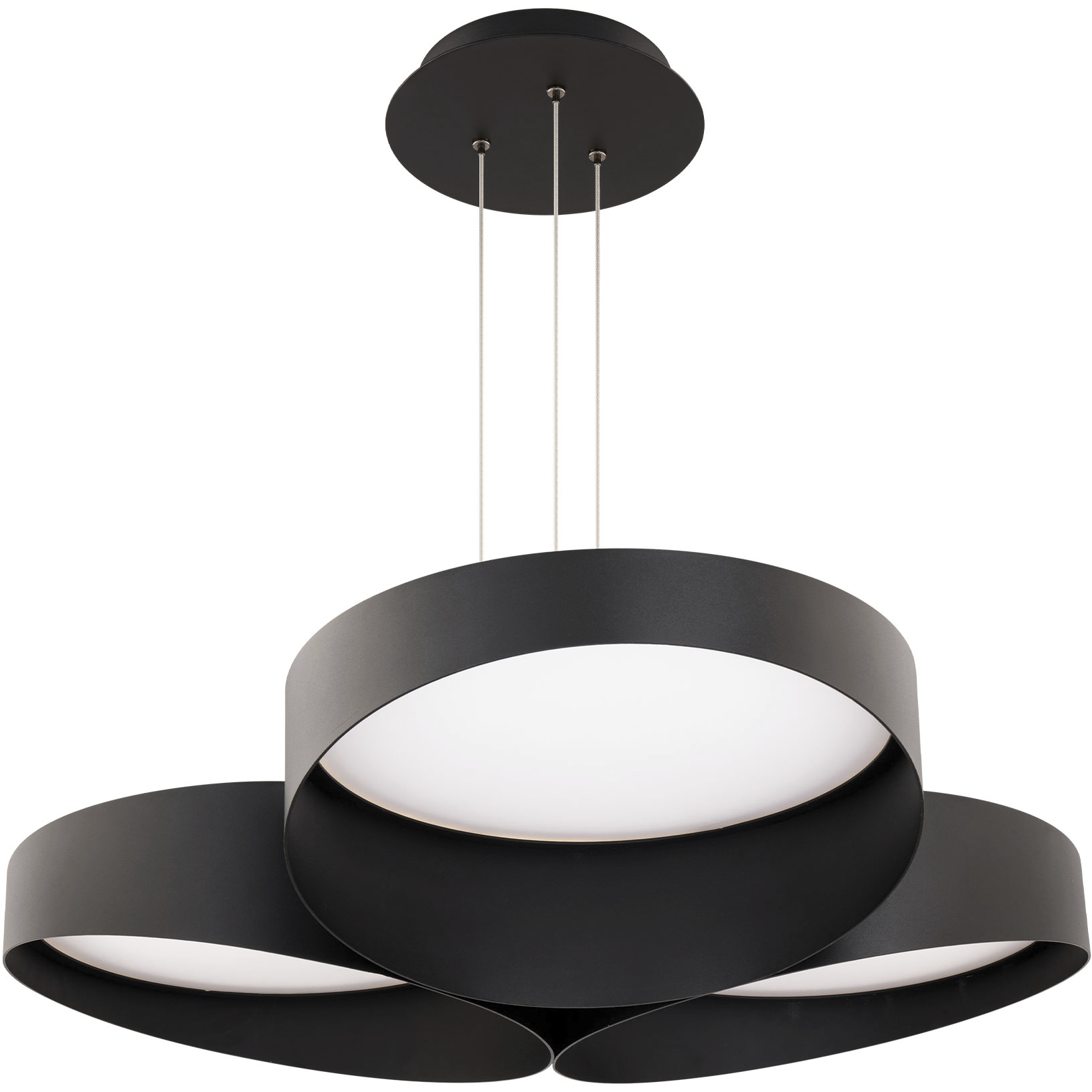 Triolet LED 36 inch Black Pendant Ceiling Light in 4000K, dweLED