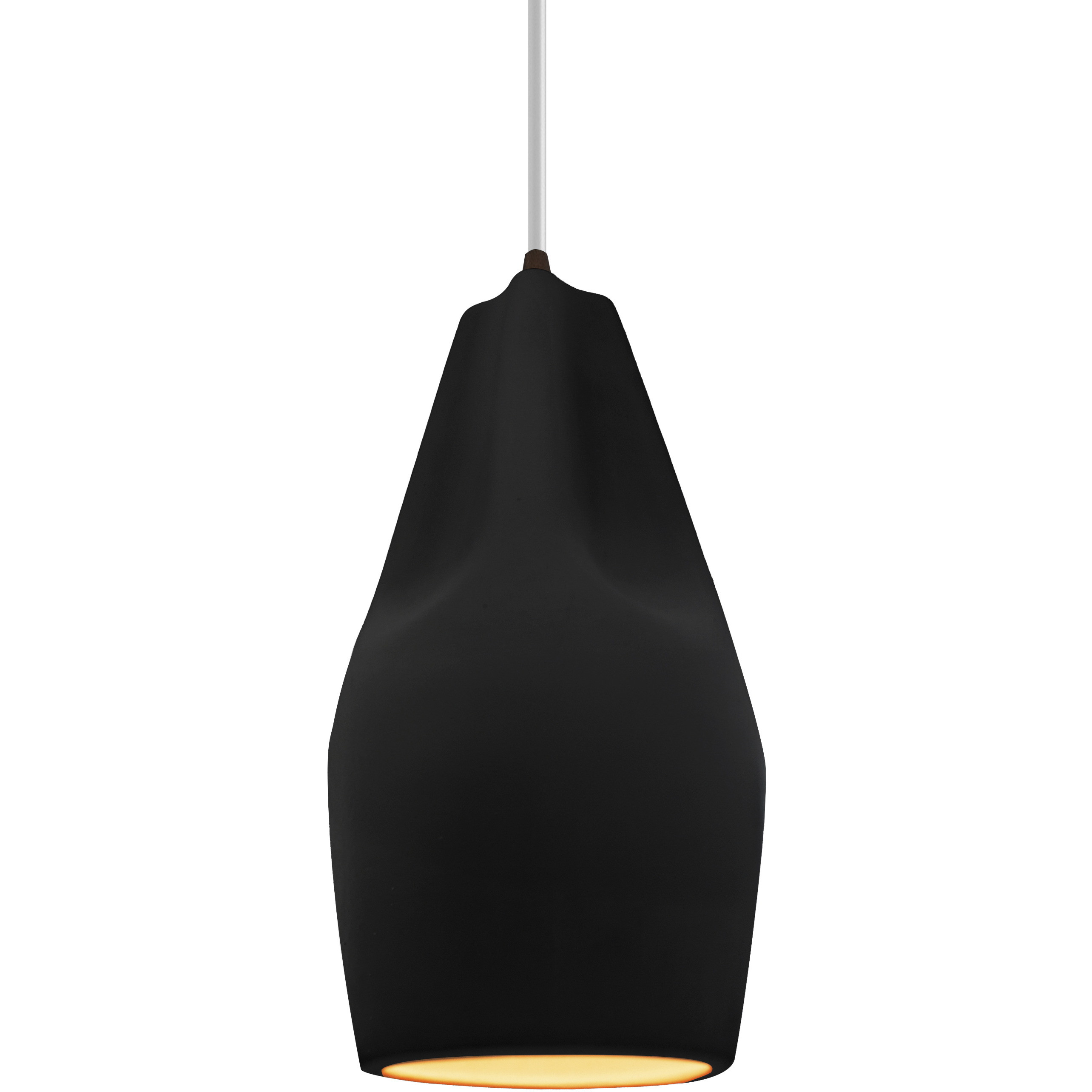 Radiance Collection - Crease Pendant Ceiling Light in Dark Bronze, Dedicated LED, White Cord, Carbon Matte Black/Champagne Gold, Form+Finish+Function