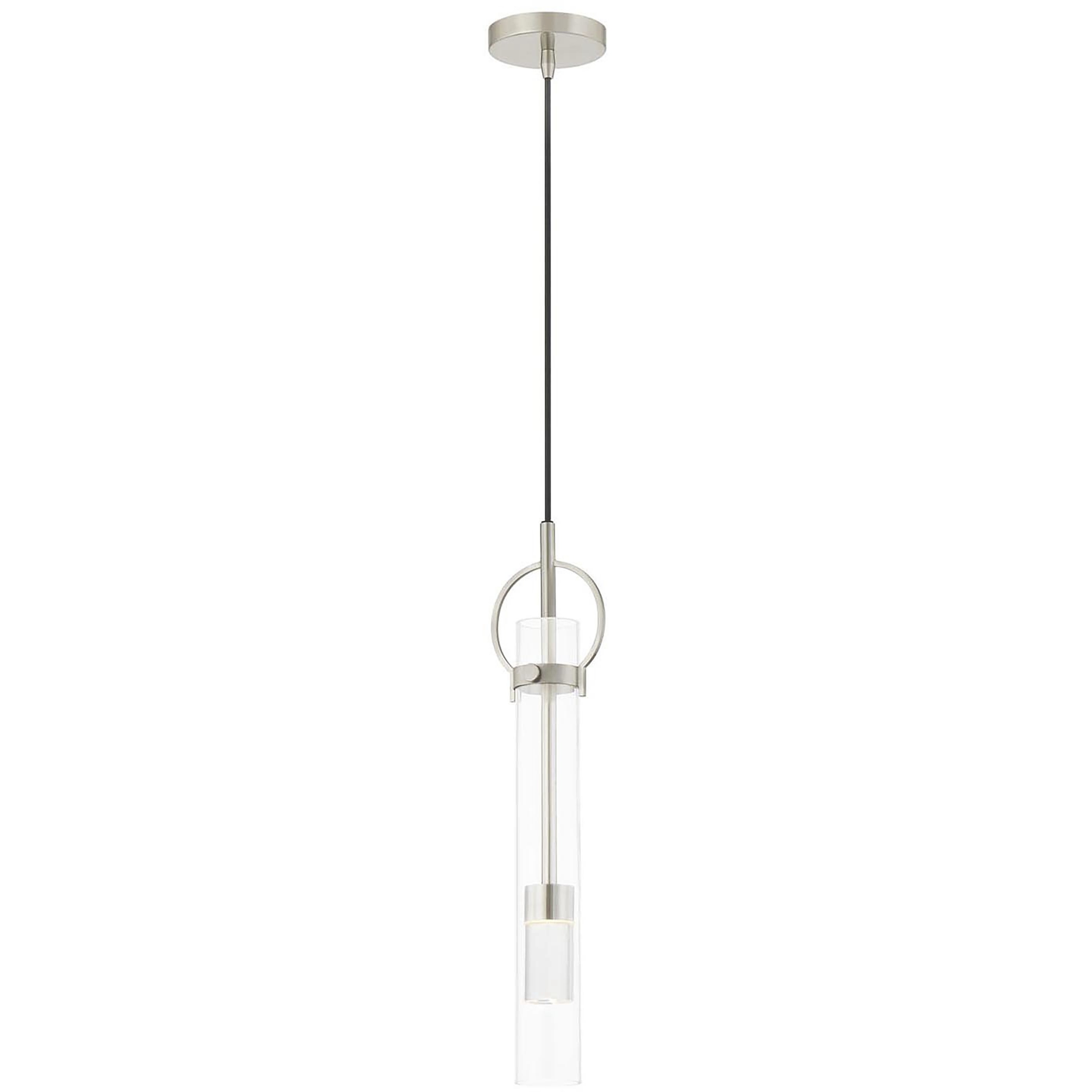 Textile Collection - Chloe Family LED 5 inch Brushed Nickel Pendant Ceiling Light