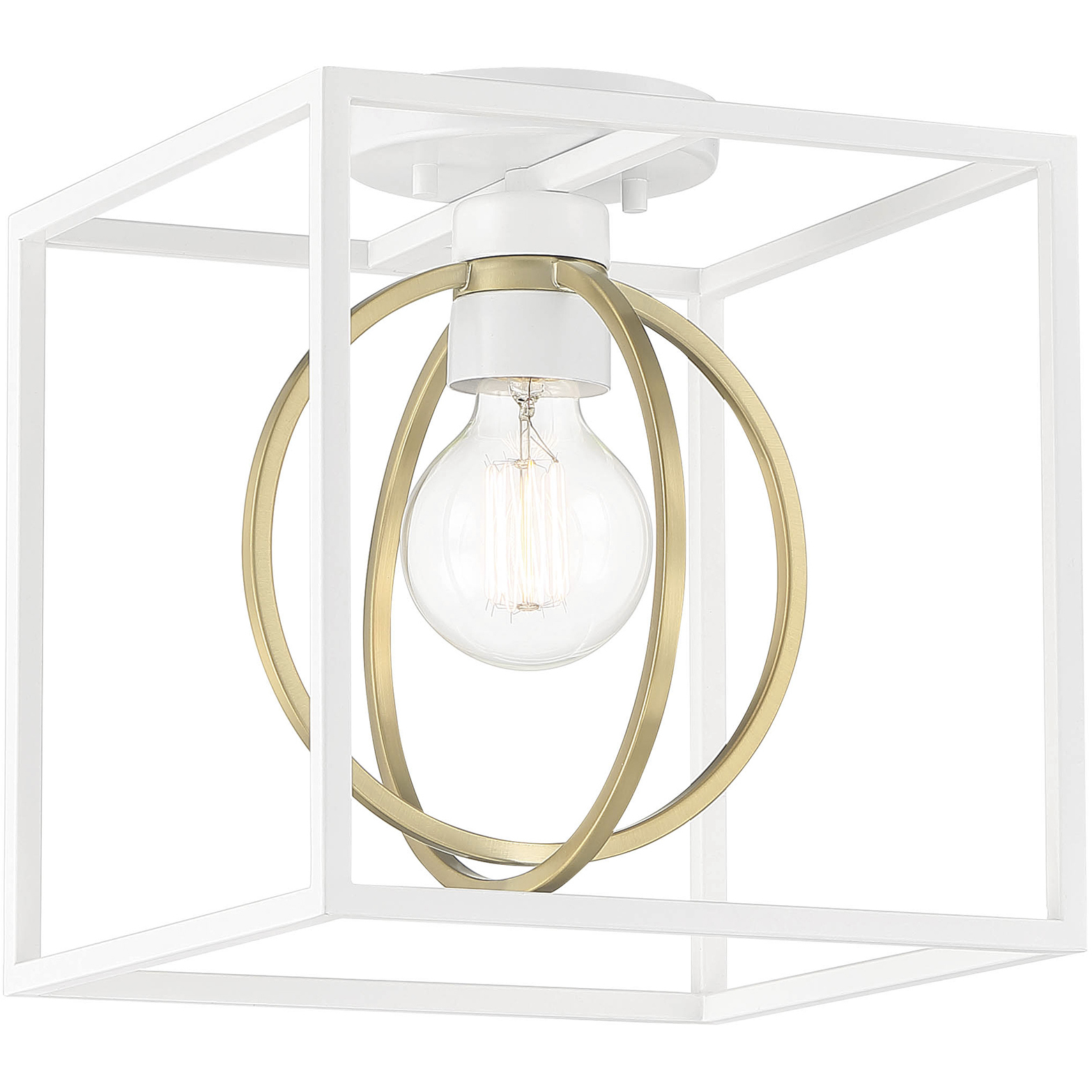 Kew Gardens 1 Light 10 inch Matte White Semi-Flush Ceiling Light