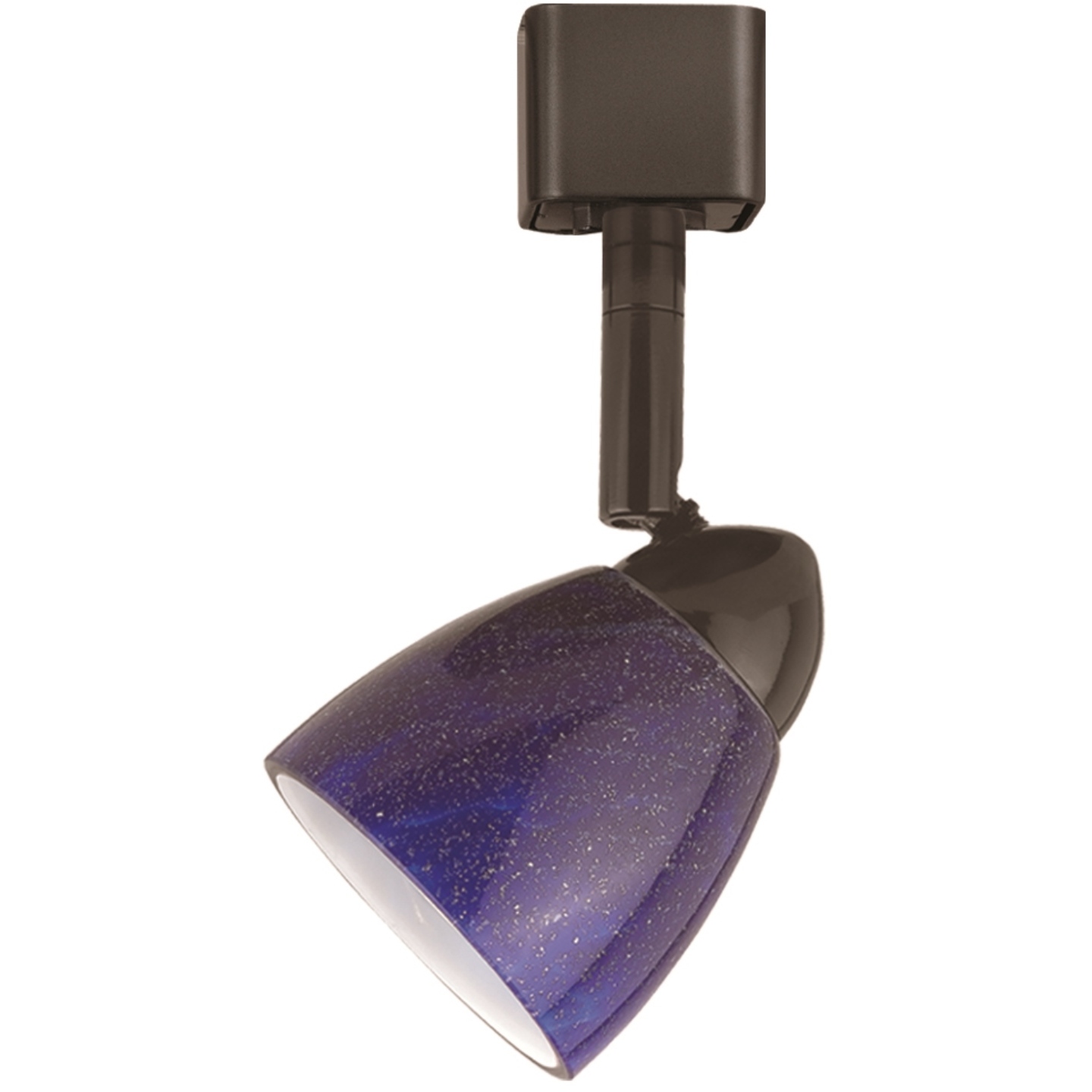 Serpentine 1 Light 120V Dark Bronze Track Head Ceiling Light in Blue Spot Glass