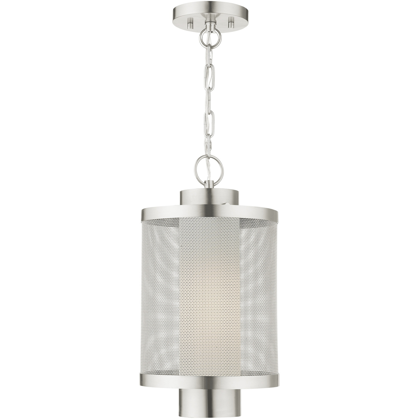 Nottingham 1 Light 9 inch Brushed Nickel Outdoor Pendant Lantern
