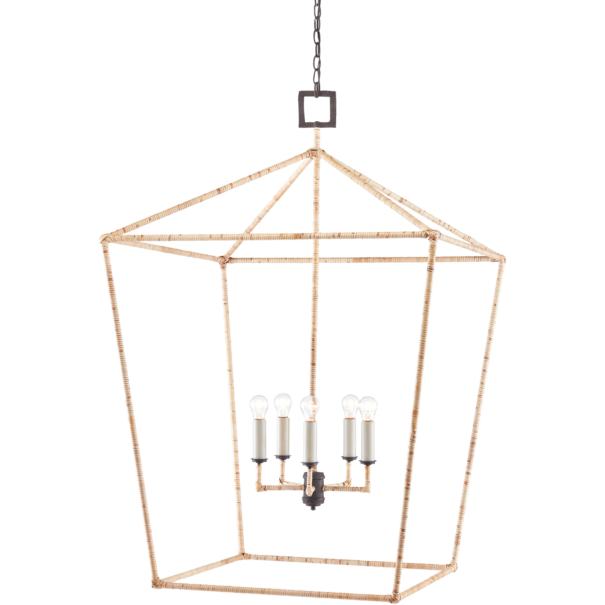 Denison 5 Light 31.5 inch Mole Black Lantern Pendant Ceiling Light, Grande