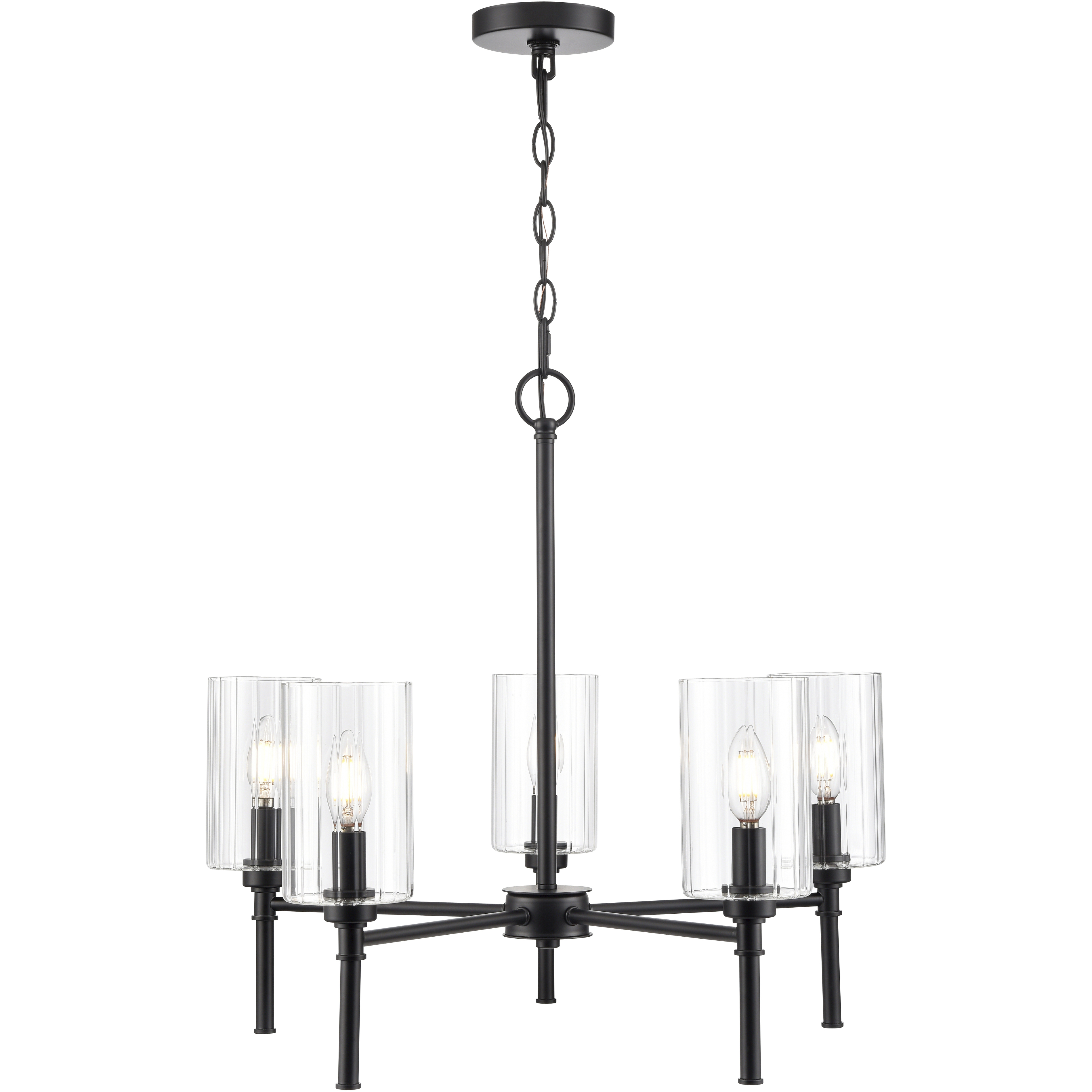 Chastine 5 Light 24 inch Matte Black Chandelier Ceiling Light