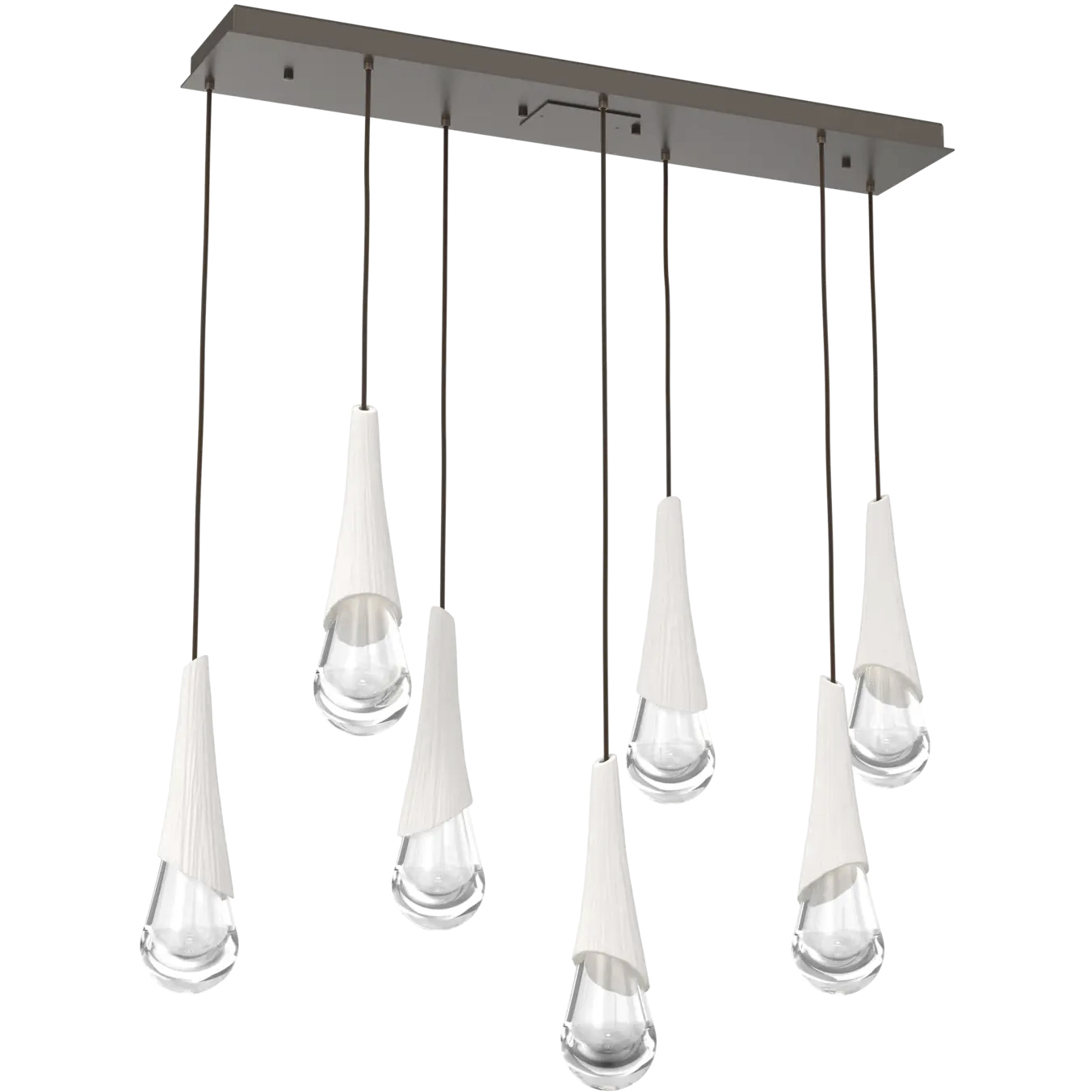 Hailstone LED 44.8 inch Flat Bronze with Chalk Multi-Pendant Ceiling Light