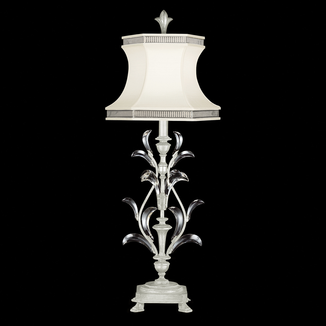 Beveled Arcs 41 inch 100 watt Silver Table Lamp Portable Light