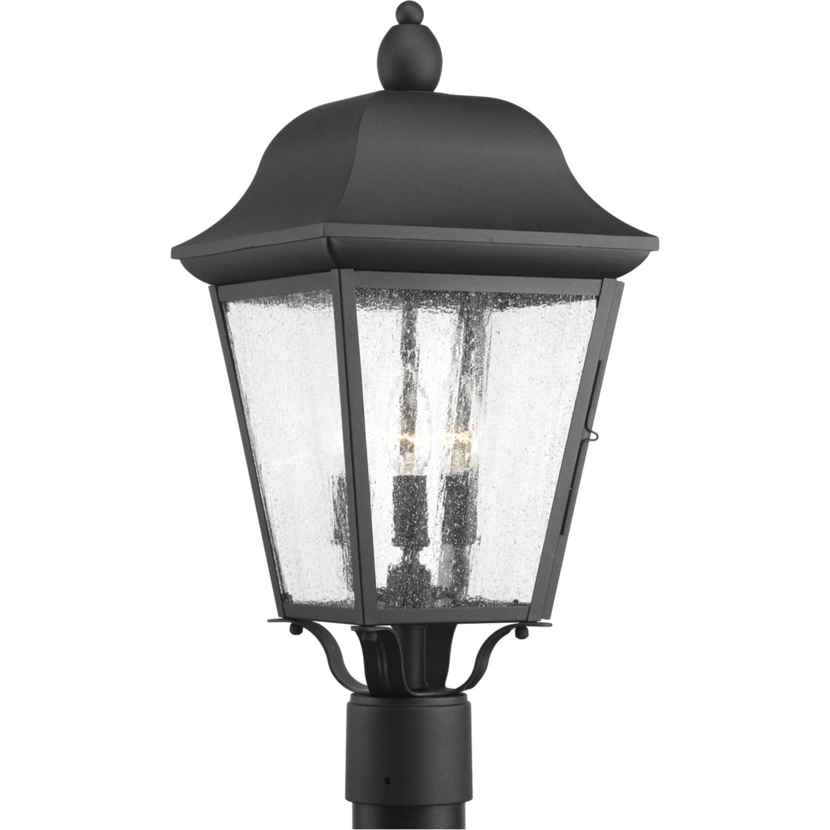 Kiawah 3 Light 21 inch Textured Black Outdoor Post Lantern, Design Series