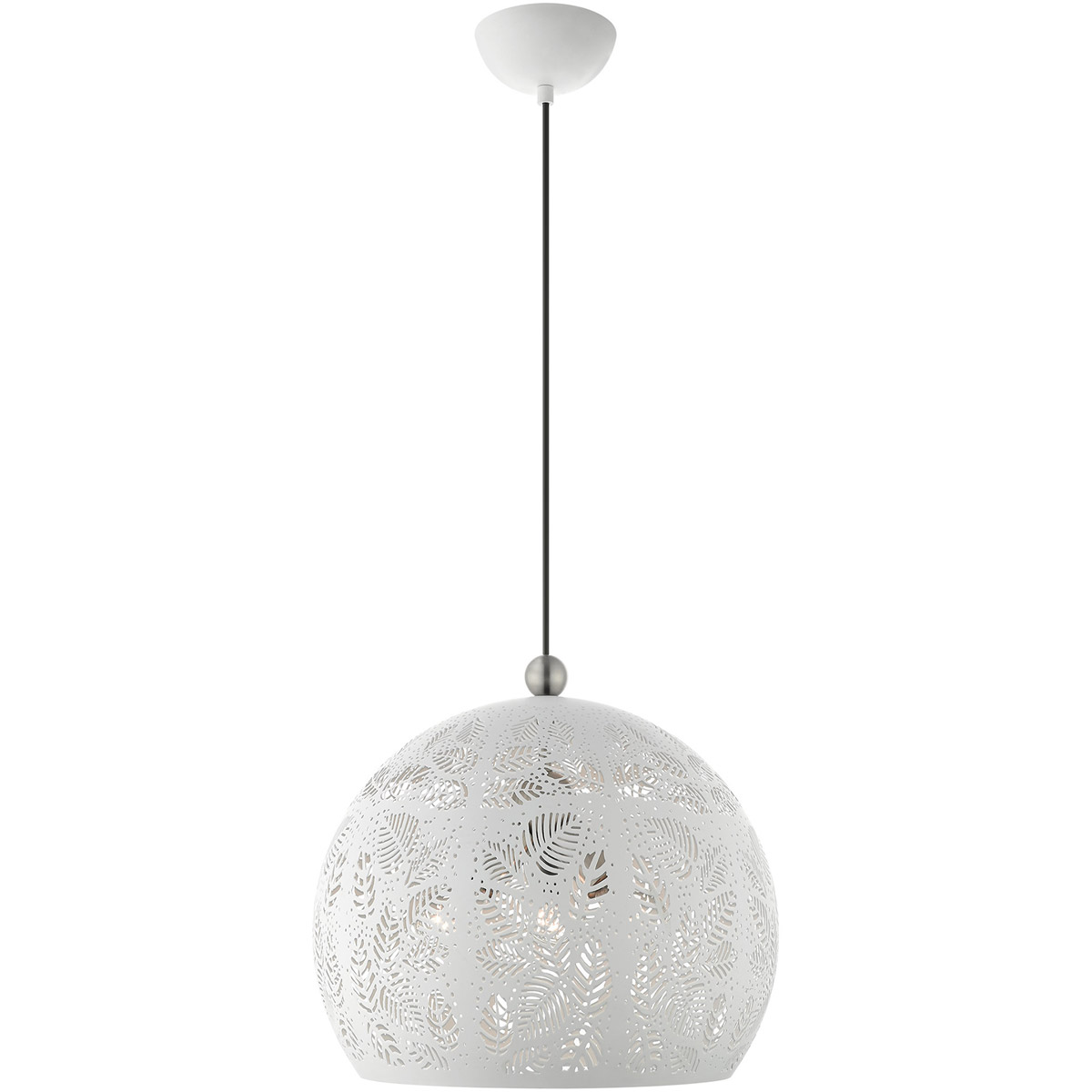 Chantily 3 Light 15.75 inch White with Brushed Nickel Accents Pendant Ceiling Light